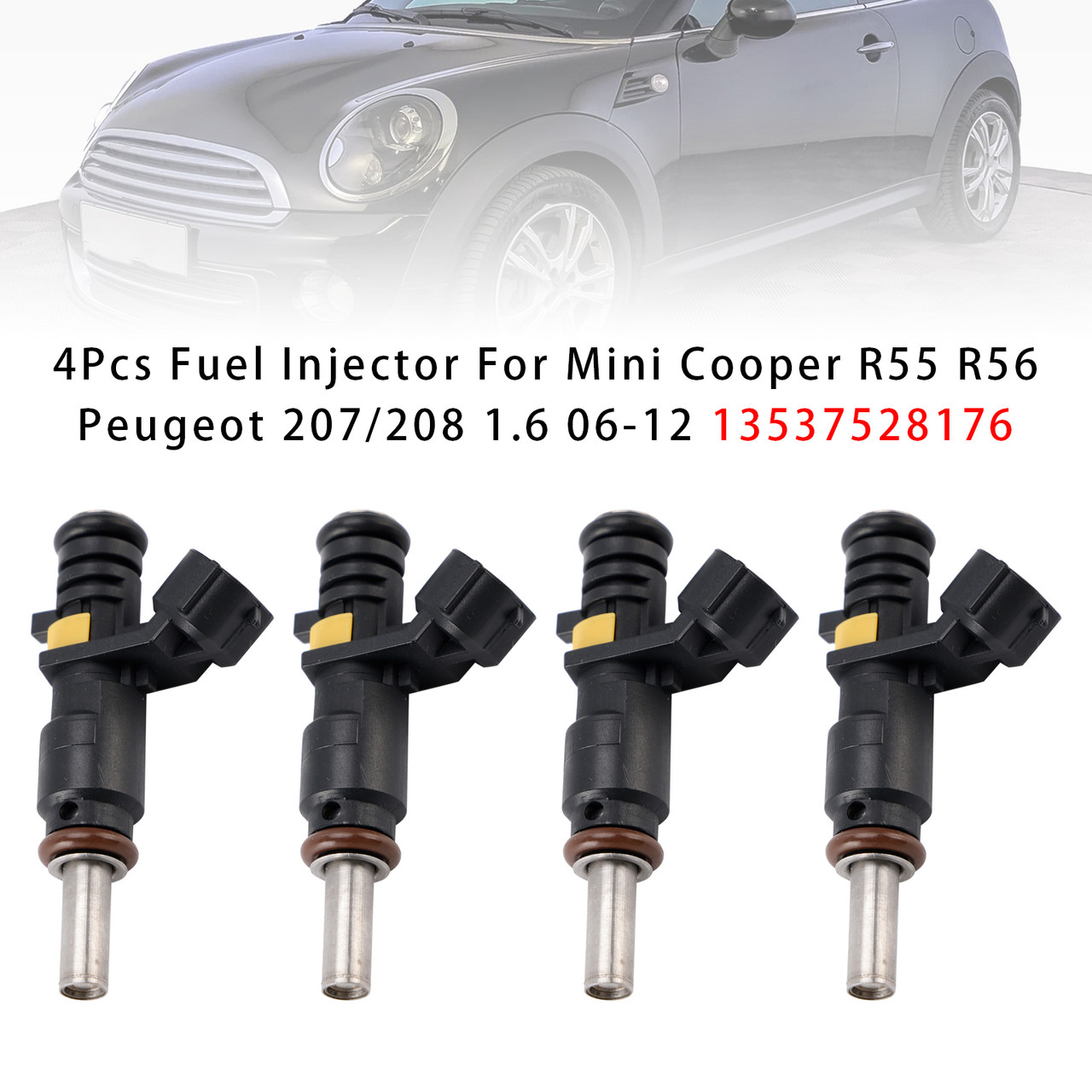 2006-2016 Mini cooper Hatchback Clubman Countryman 4Pcs Fuel Injector 13537528176 Generic