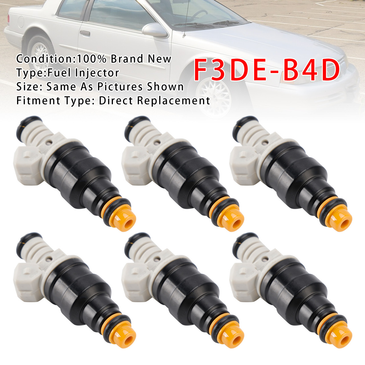 1994-1996 Ford Mustang 3.8L V6 6Pcs Fuel Injector F3DE-B4D Generic