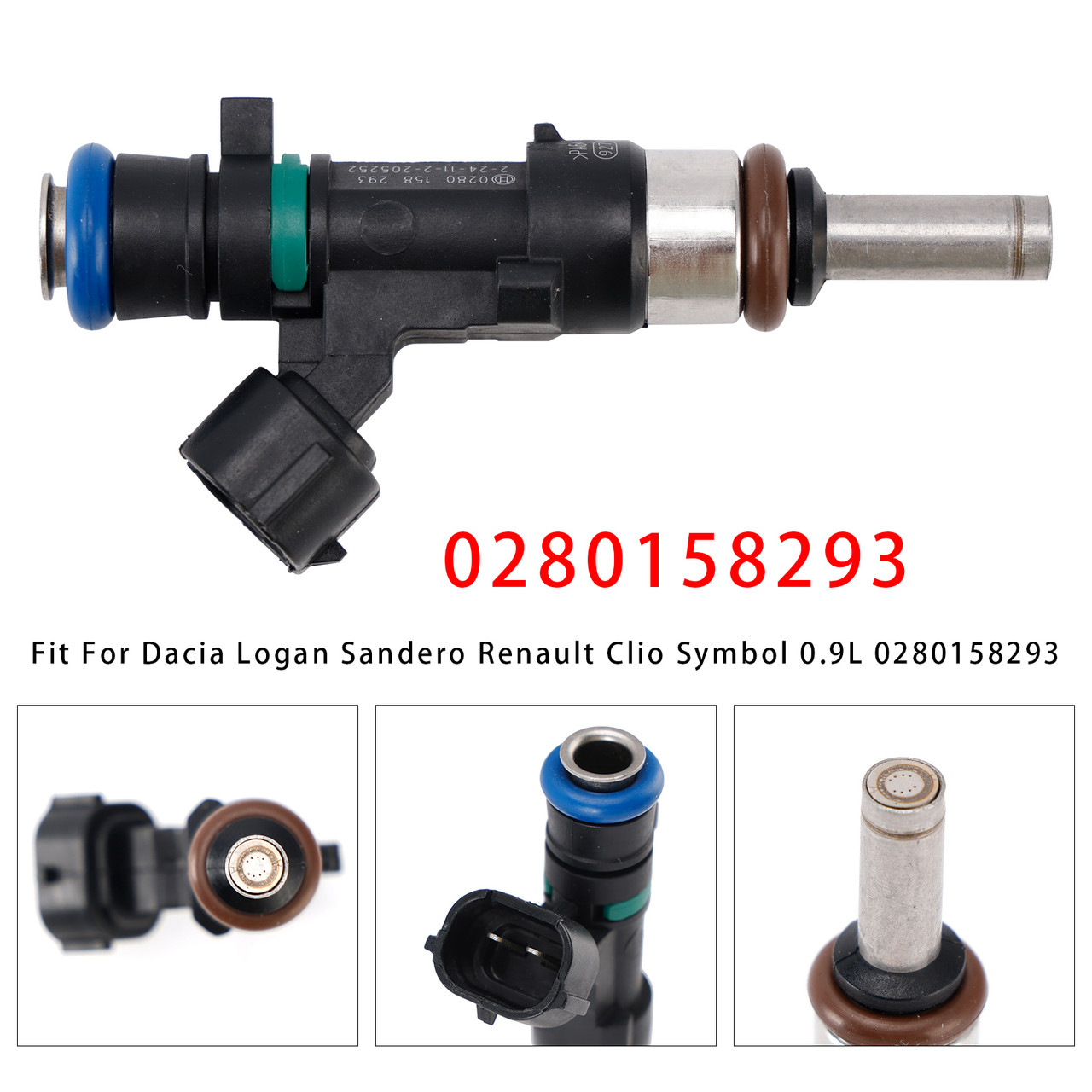 Dacia Logan Sandero Renault Clio Symbol 0.9L 1Pcs Fuel Injector 0280158293 Generic