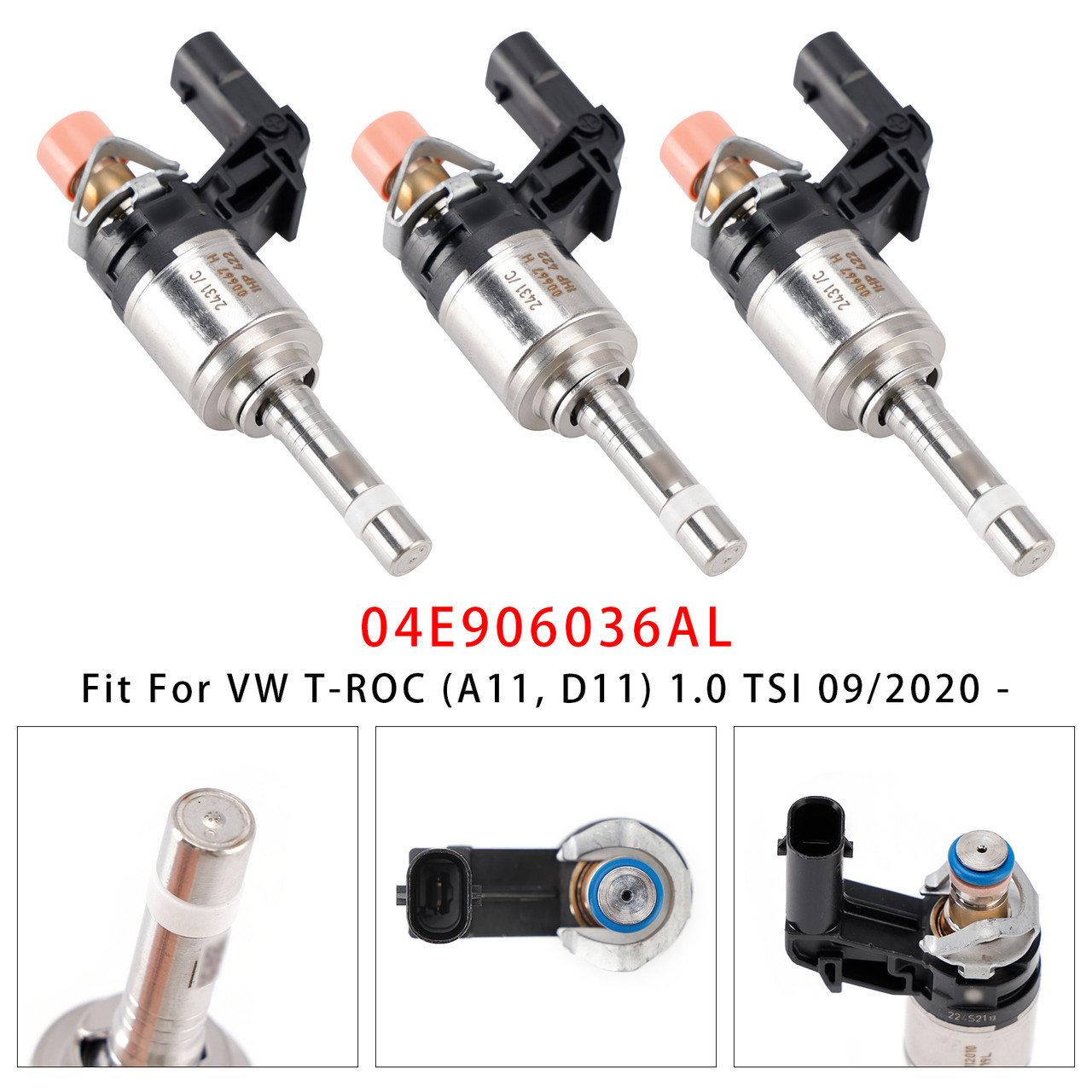 2015-2022 AUDI A1 A3 Q2 3Pcs Fuel Injector 04E906036AL 04E906036AA Generic