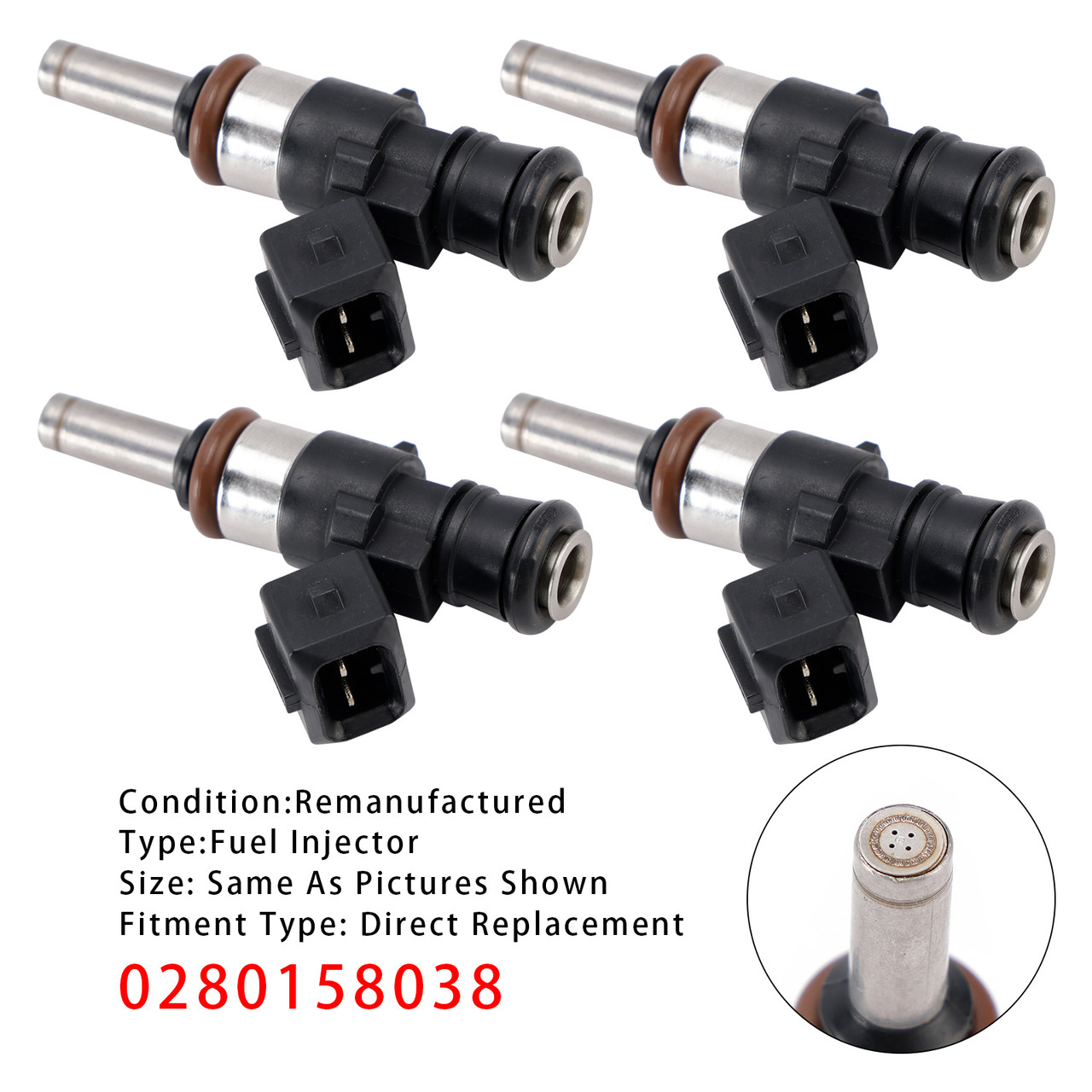 2006-2013 BMW F650 F700 F800 GS R S ST 4Pcs Fuel Injector 0280158038 Generic