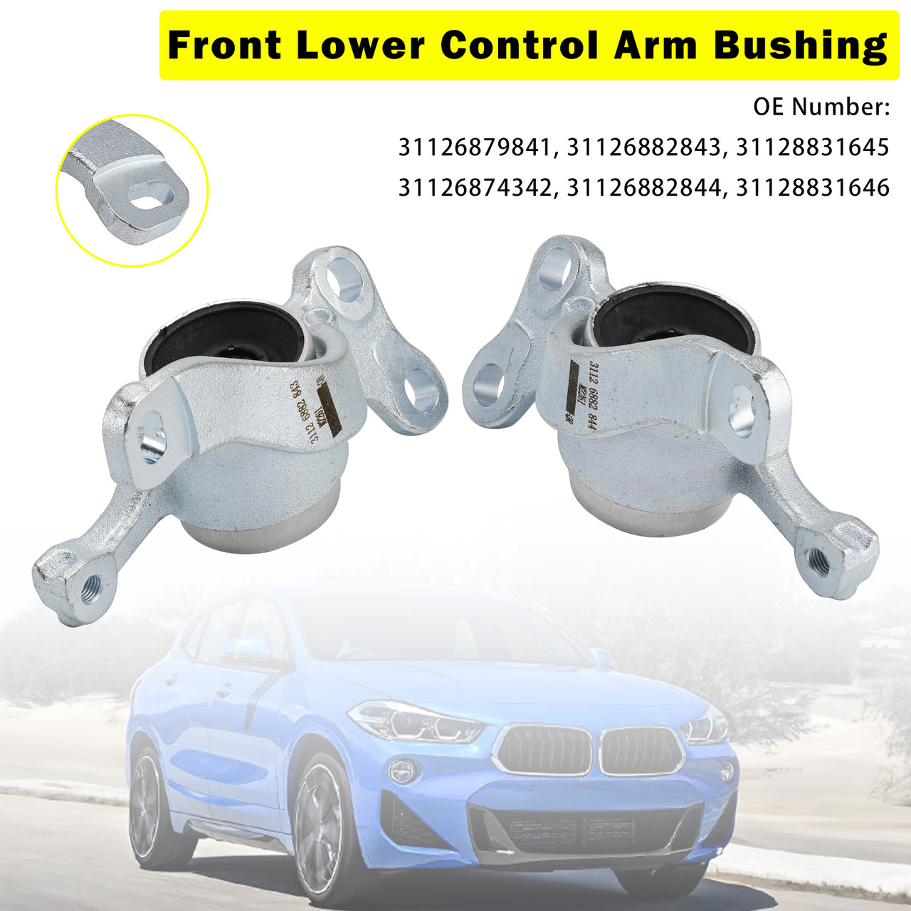 2020-2024 BMW 228i F44 2x Front Lower Control Arm Bushing 31126882843 31126882844 Generic