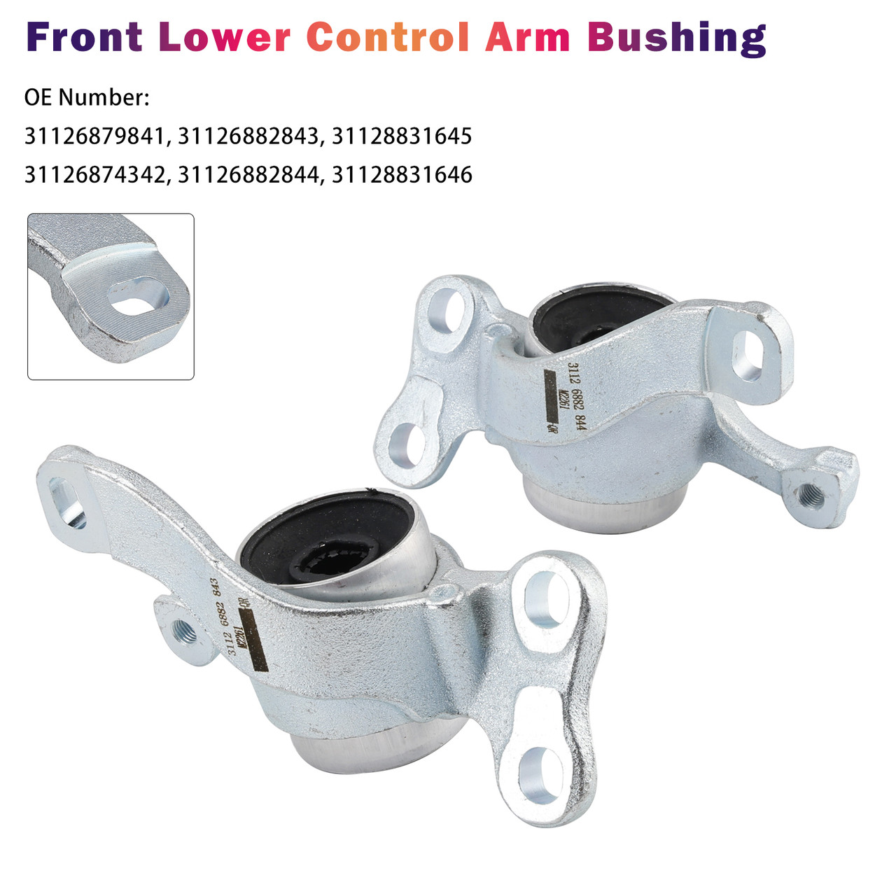 2016-2023 BMW X1 F48 X2 F39 2x Front Lower Control Arm Bushing 31126882843 31126882844 Generic