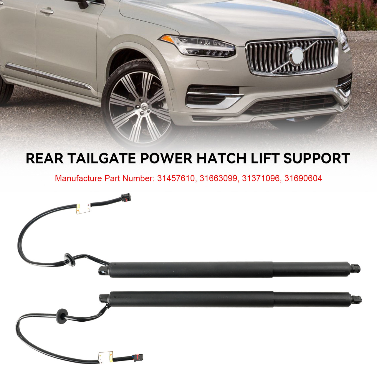 2016-2019 Volvo XC90 Sport Utility 2* Rear Tailgate Lift Support 31457610 Black Generic