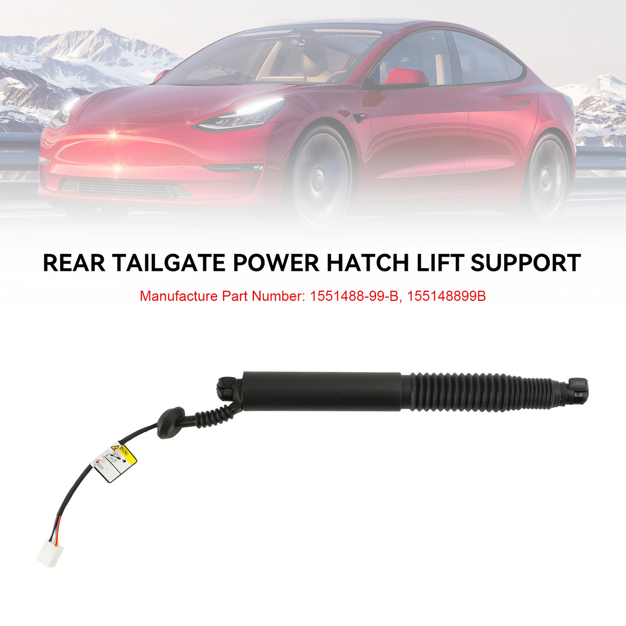2021-2023 Tesla Model 3 1* Rear Tailgate Lift Support 1551488-99-B Black Generic