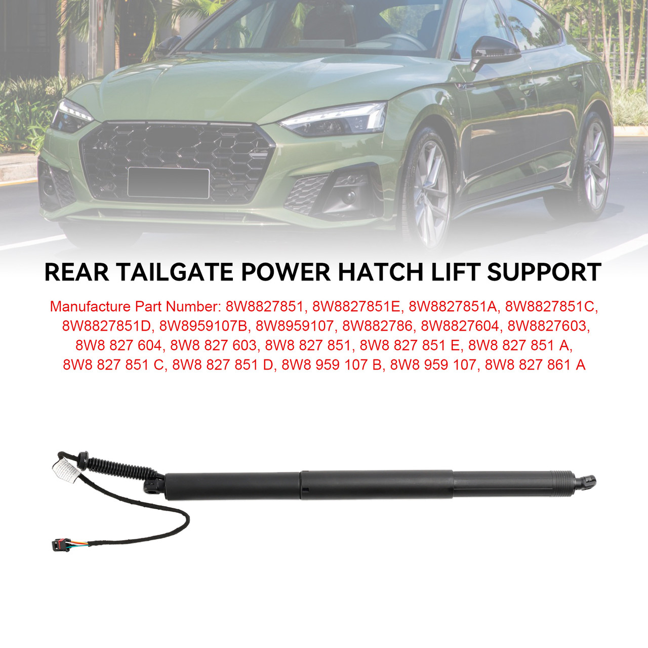 2016-2024 Audi A5 S5 RS5 F5 8W Sportback 1* Rear Tailgate Lift Support 8W8827851 Black Generic