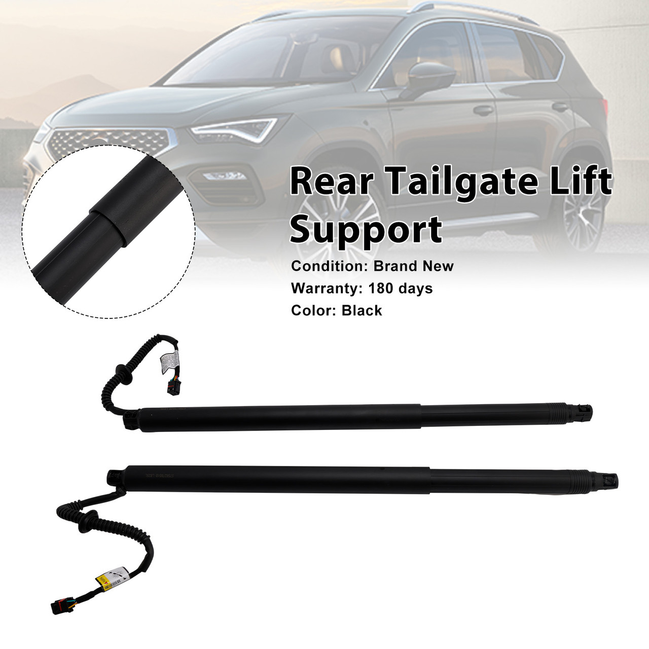 2016-2025 SEAT ATECA 2* Rear Tailgate Lift Support 575827851C Black Generic