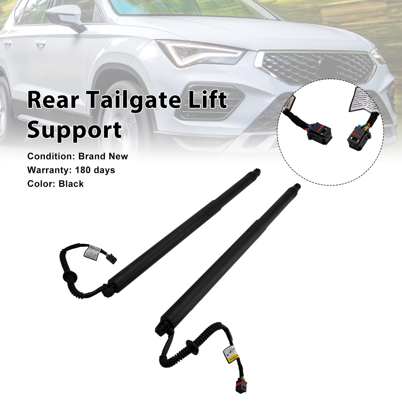 2016-2025 SEAT ATECA 2* Rear Tailgate Lift Support 575827851C Black Generic