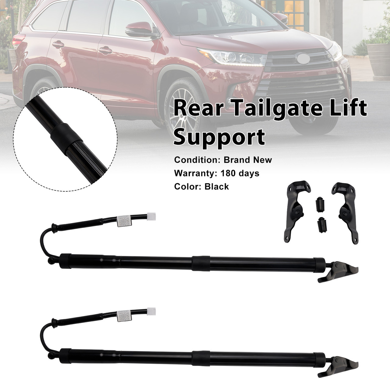 2014-2019 Toyota Highlander 2* Rear Tailgate Lift Support 6891009120 6891009130 Black Generic