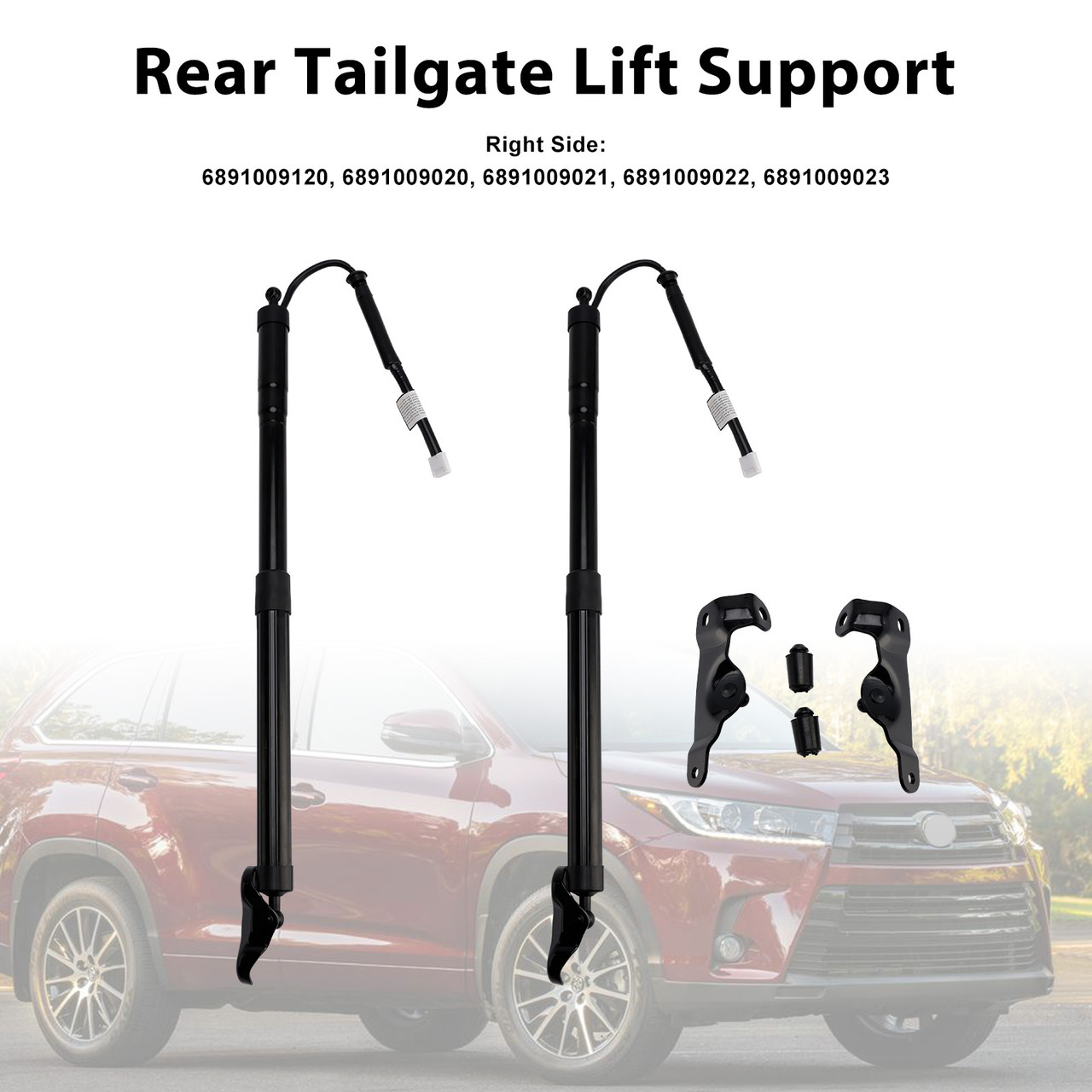 2014-2019 Toyota Highlander 2* Rear Tailgate Lift Support 6891009120 6891009130 Black Generic