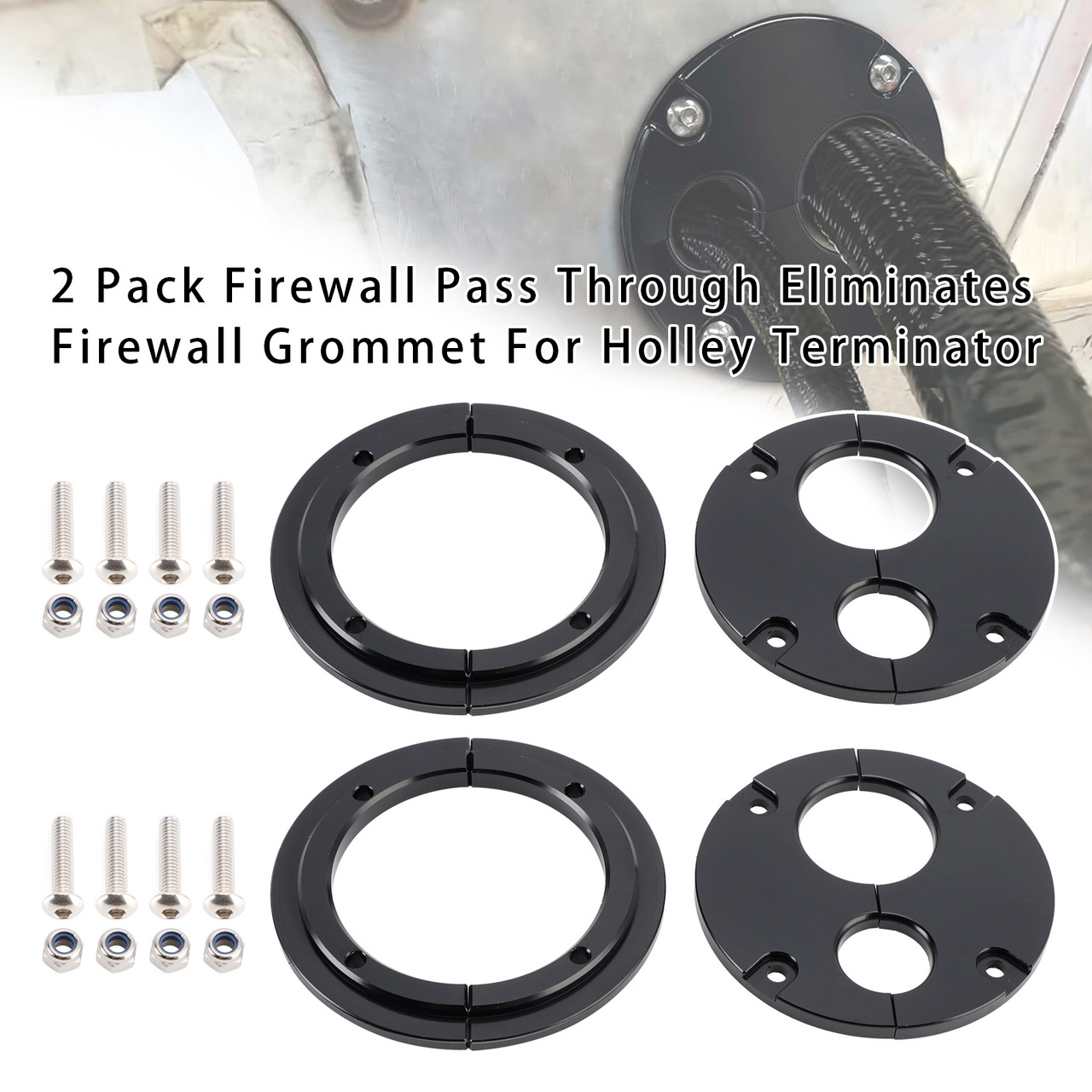 2 Pack Firewall Pass Through Eliminates Firewall Grommet For Holley Terminator