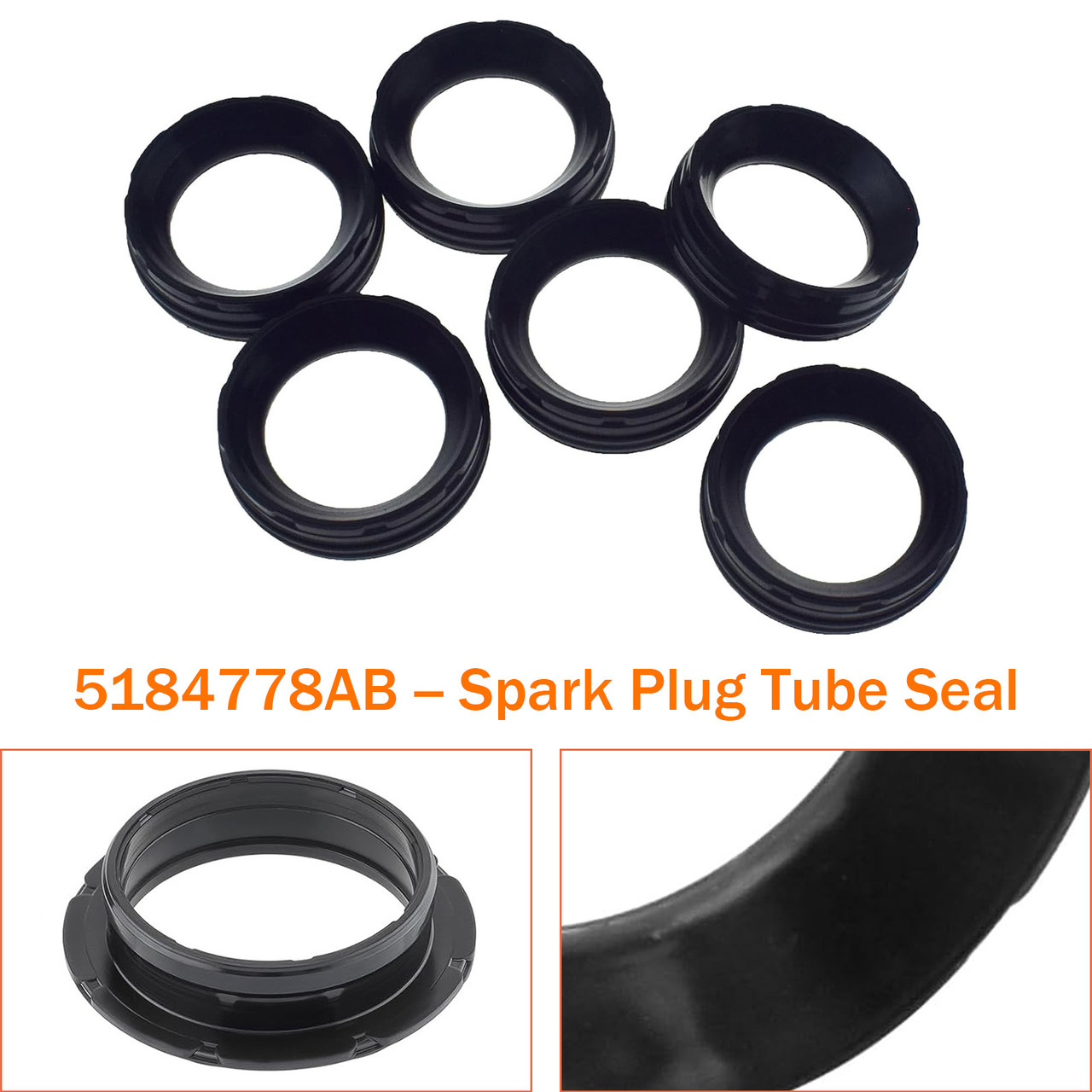 2012-2024 Jeep Cherokee/Wrangler 6Pcs Spark Plug Tube Seal 5184778AB Generic