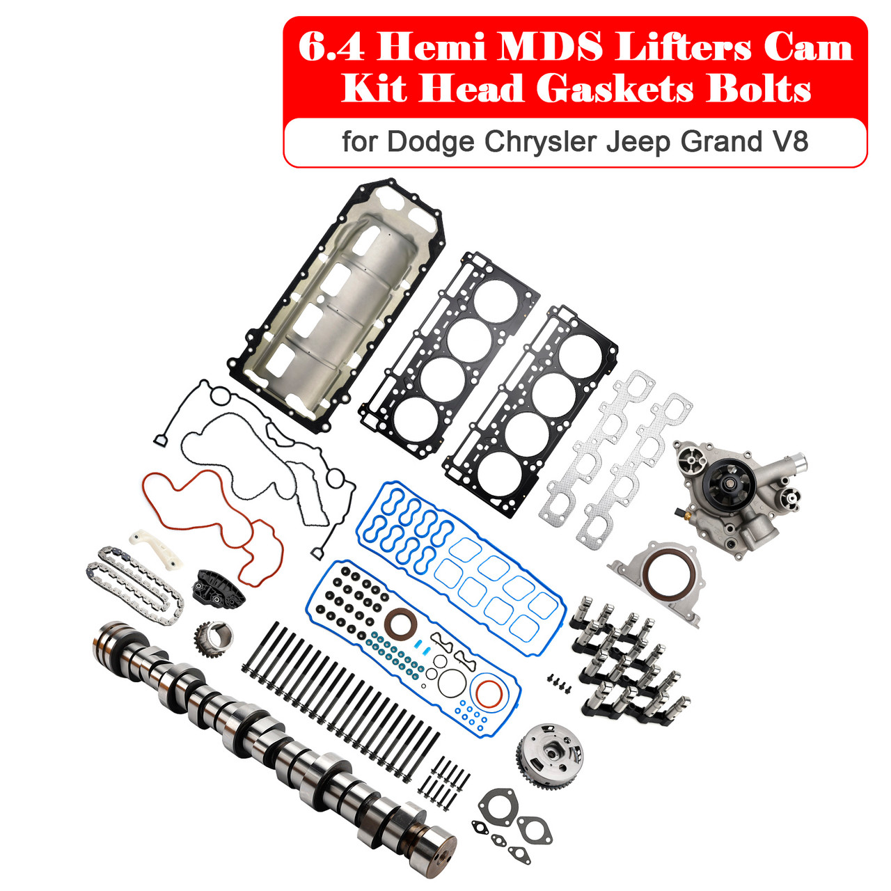 2012-2015 Dodge Charger 6.4L 392ci V8 HEMI 6.4 Hemi MDS Lifters Cam Kit Head Gaskets Bolts 53021726AD Generic