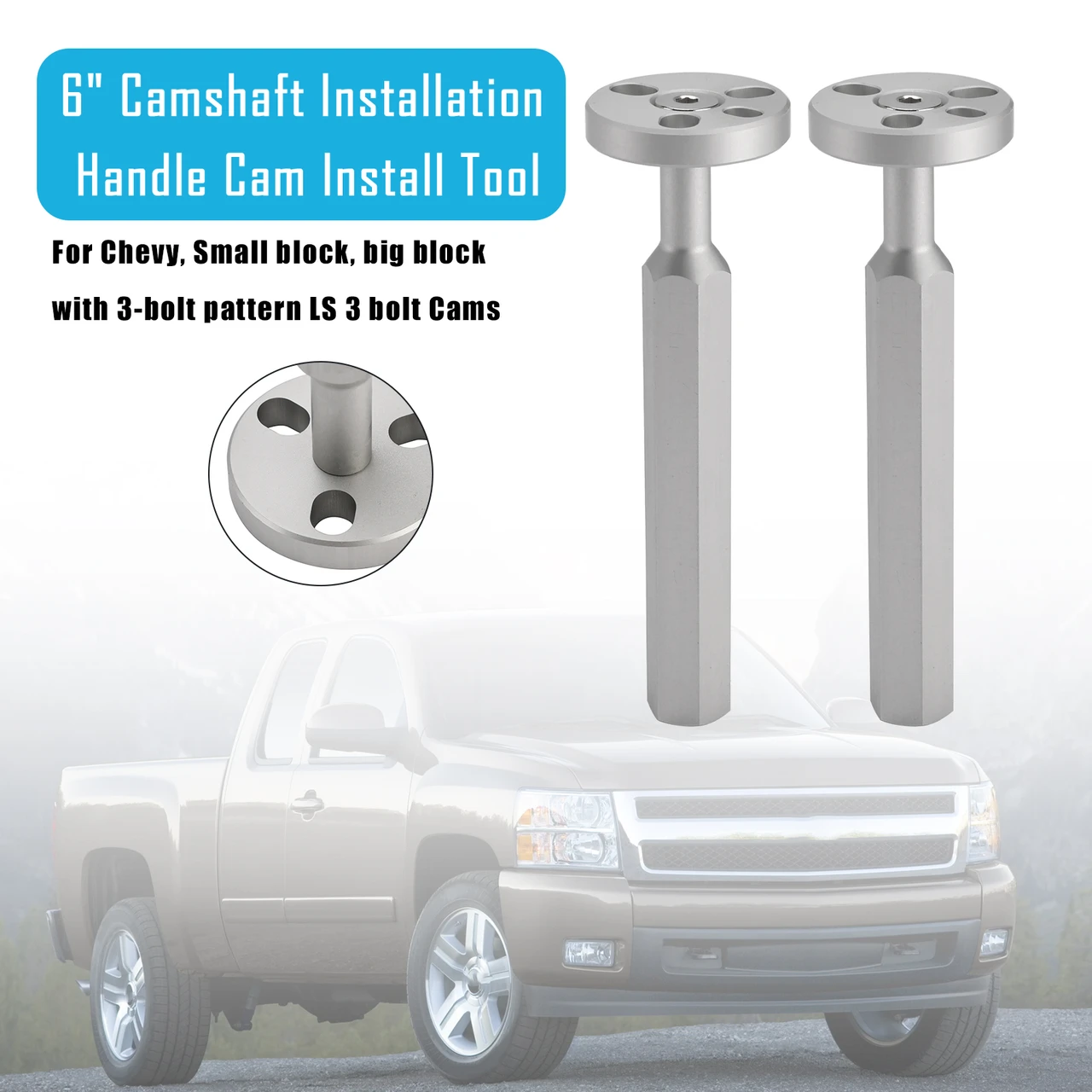 2x 6" Camshaft Installation Handle Cam Install Tool For Chevy, Small block, big block with 3-bolt pattern LS 3 bolt Cams