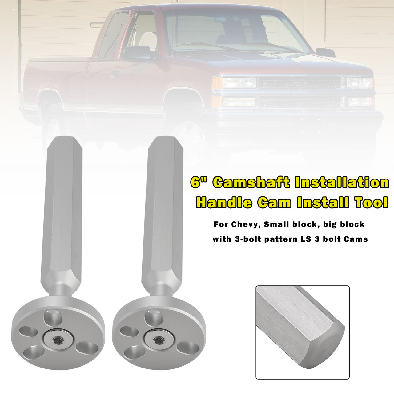 2x 6" Camshaft Installation Handle Cam Install Tool For Chevy, Small block, big block with 3-bolt pattern LS 3 bolt Cams