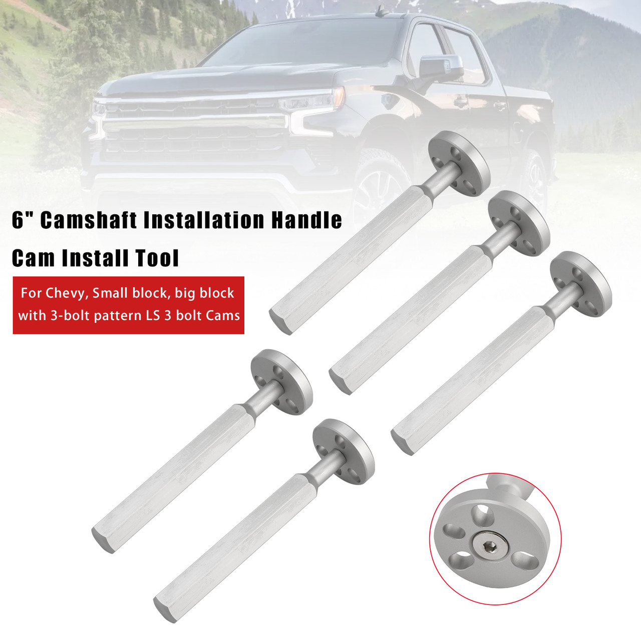 5x 6" Camshaft Installation Handle Cam Install Tool For Chevy, Small block, big block with 3-bolt pattern LS 3 bolt Cams