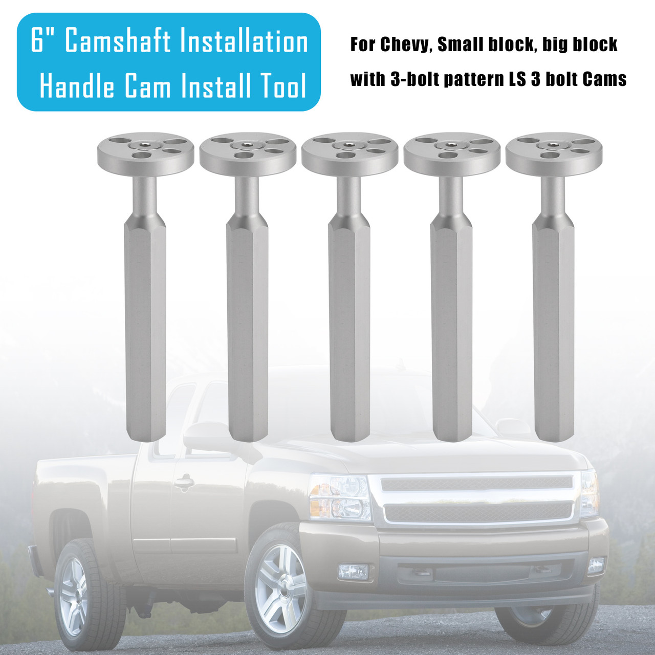 5x 6" Camshaft Installation Handle Cam Install Tool For Chevy, Small block, big block with 3-bolt pattern LS 3 bolt Cams