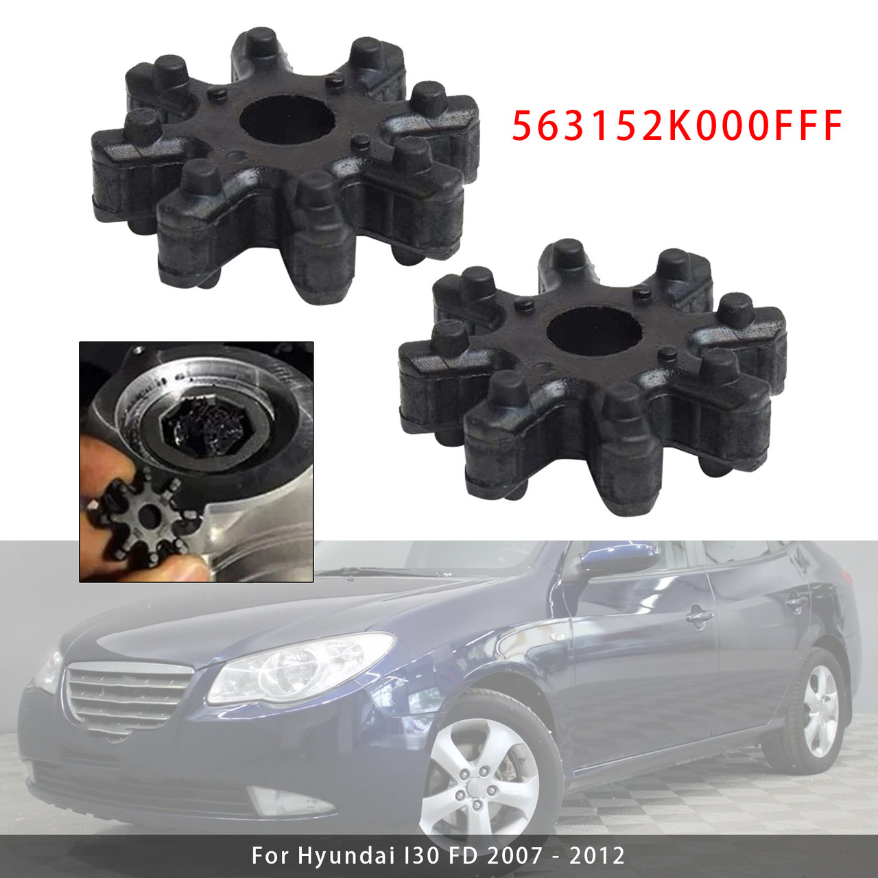 2007-2014 Hyundai I30 Sonata Elantra Santa Azera Veloster 2x Flexible Steering Column Coupler 563152K000FFF Generic