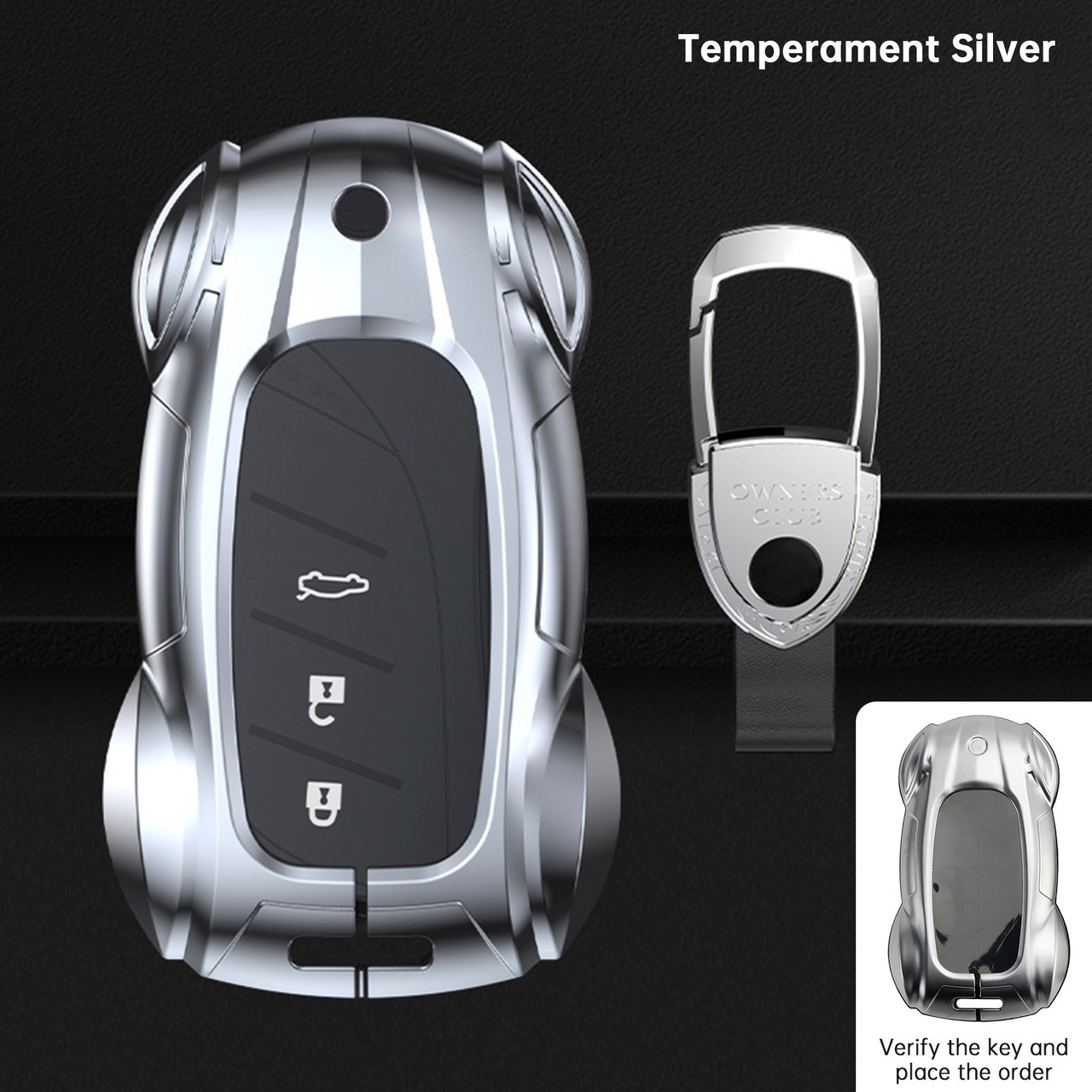 Lexus ES260h/RX350h/LS500h/NX260/UX260 Leather Alloy Zinc Car Key Silvery Case Cover Generic