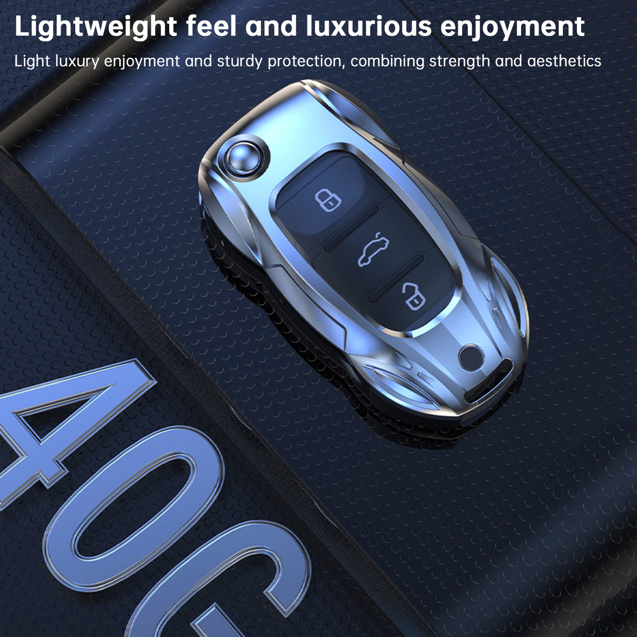 VW Polo Skoda Leather Alloy Zinc Car Key Silvery Case Cover Generic