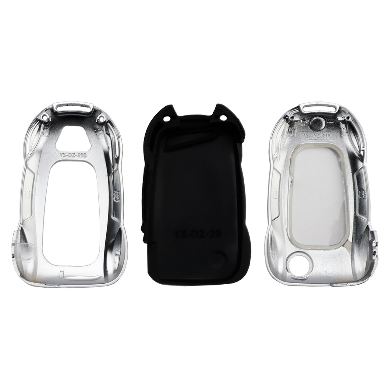 VW Polo Skoda Leather Alloy Zinc Car Key Silvery Case Cover Generic
