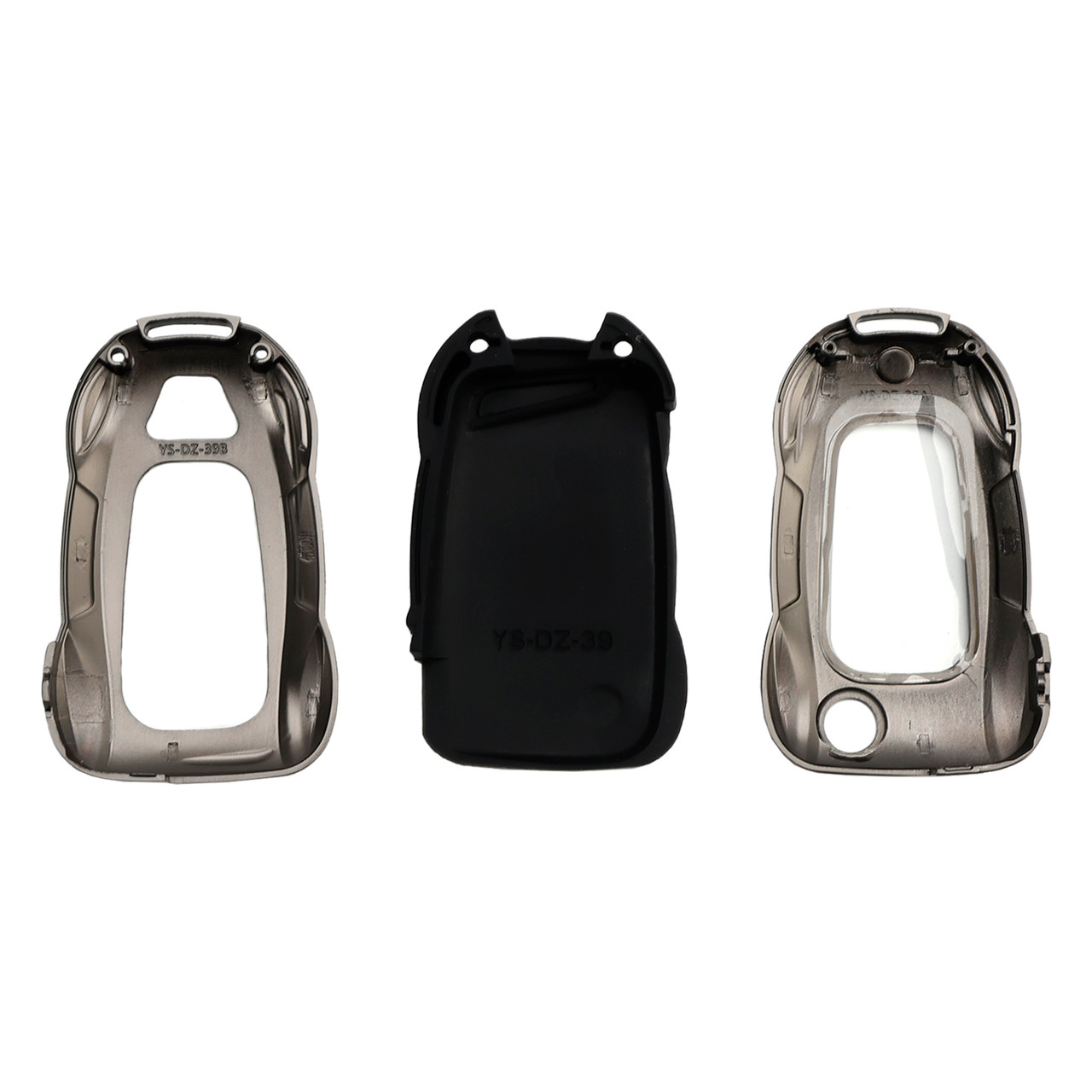 VW Polo Skoda Leather Alloy Zinc Car Key Gray Case Cover Generic