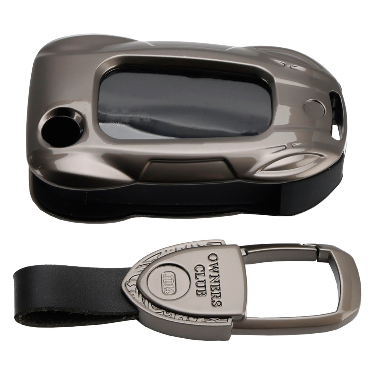 VW Polo Skoda Leather Alloy Zinc Car Key Gray Case Cover Generic