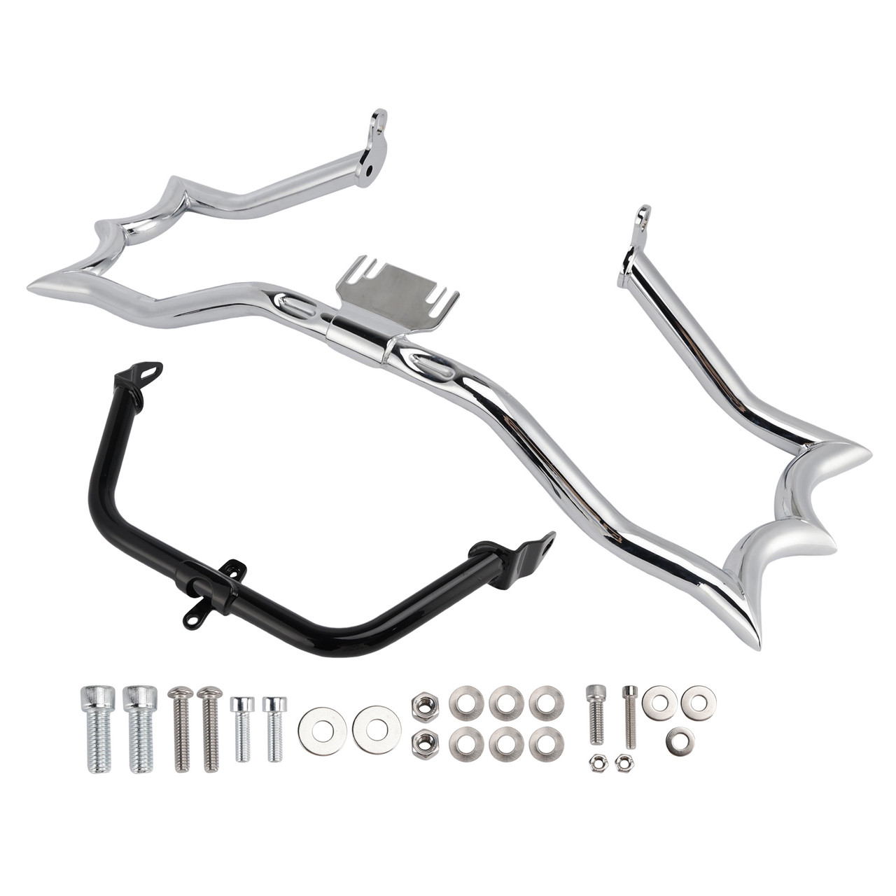 2009-2023 Touring Road King Street Glide Electra Glide Engine Guard Crash Bar&Fairing Bracket Kit Chrome Generic
