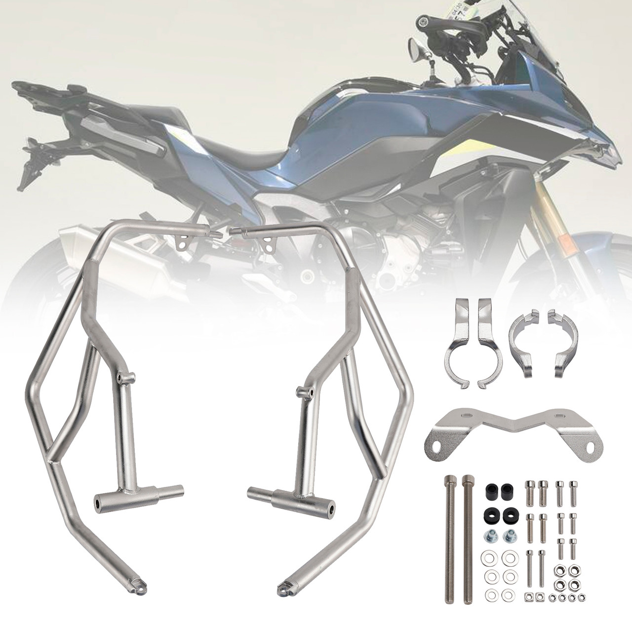 2024-2025 BMW S1000XR Upper Engine Guard Frame Crash Bar Steel Silver Generic