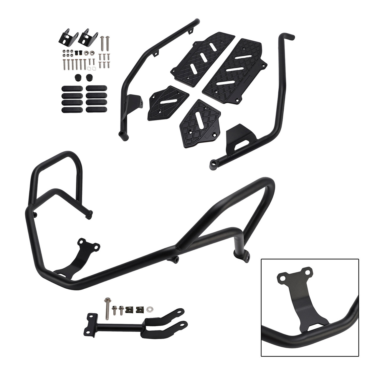 2022-2025 HONDA ADV350 Upper + Lower Engine Guard Frame Crash Bar Kit Black Generic