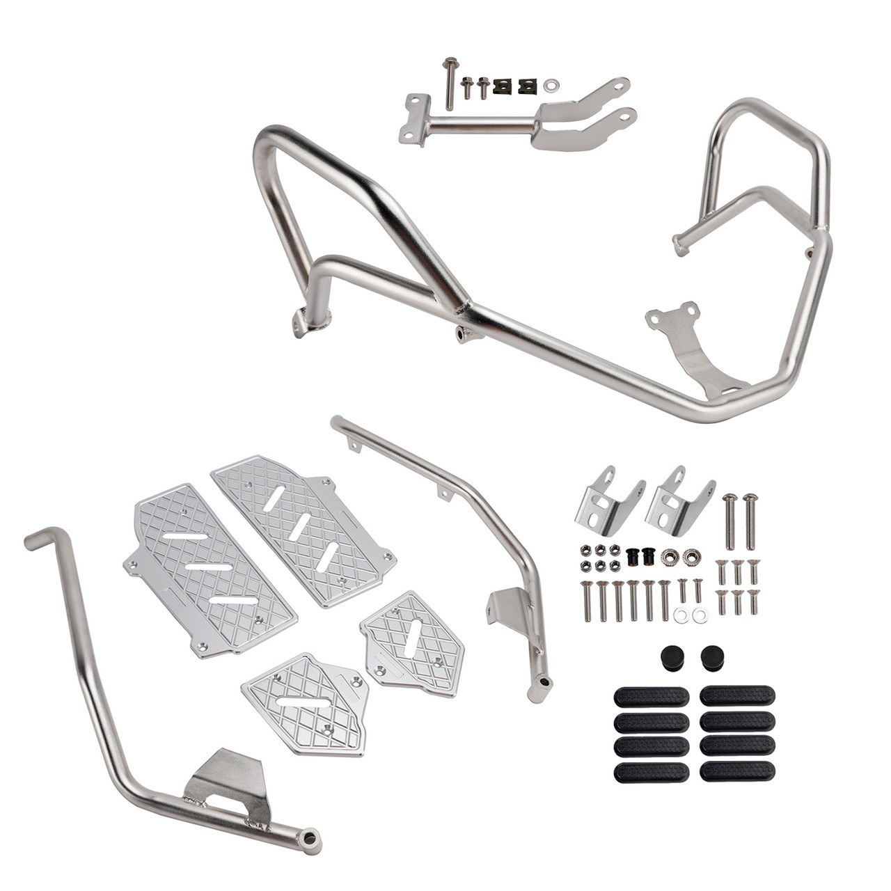 2022-2025 HONDA ADV350 Upper + Lower Engine Guard Frame Crash Bar Kit Silver Generic