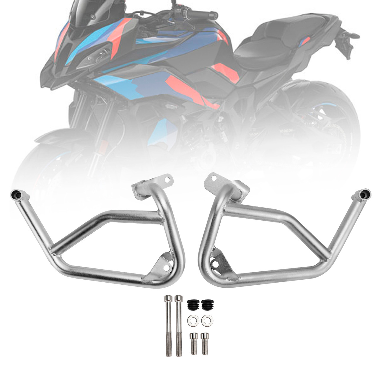 2024-2025 BMW S1000XR M1000XR Lower Engine Guard Frame Crash Bar Steel Silver Generic