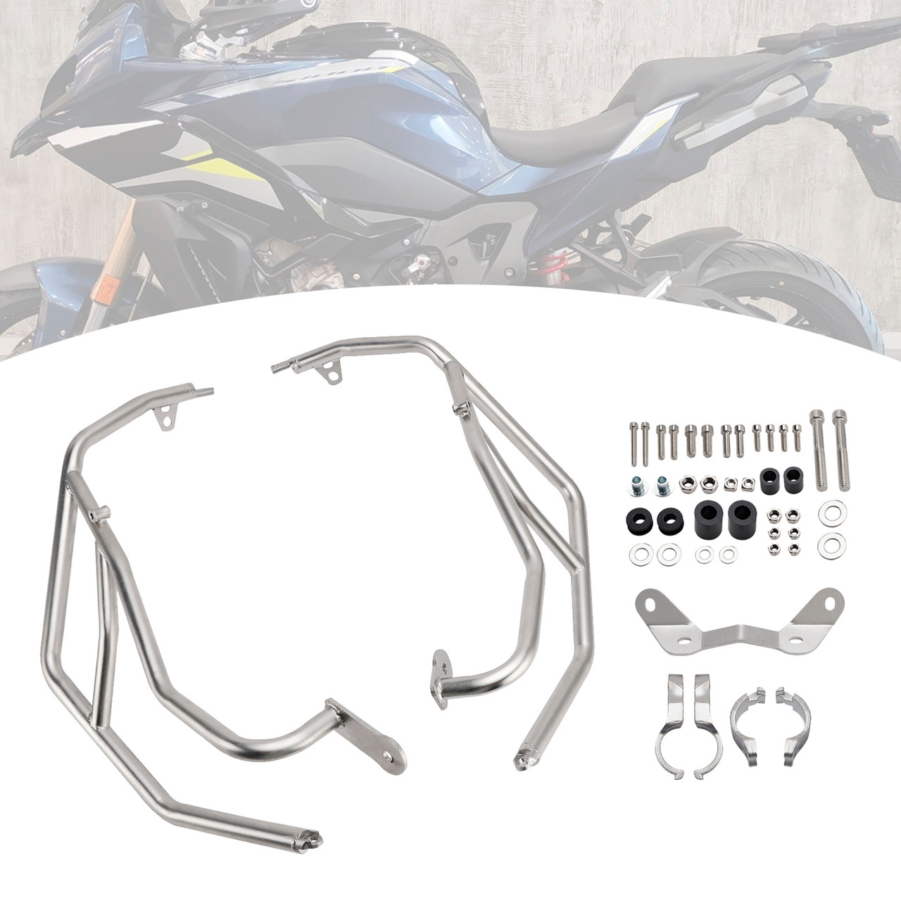 2024-2025 BMW S1000XR M1000XR Upper Engine Guard Frame Crash Bar Steel Silver Generic