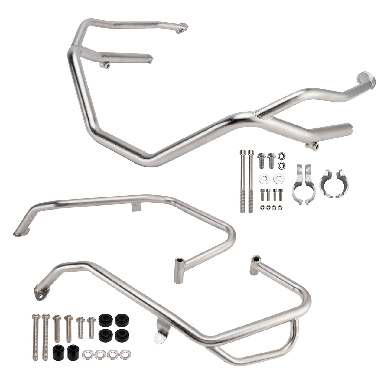 2025 Honda X-Adv 750 Upper + Lower Engine Guard Frame Crash Bar Kit Silver Generic
