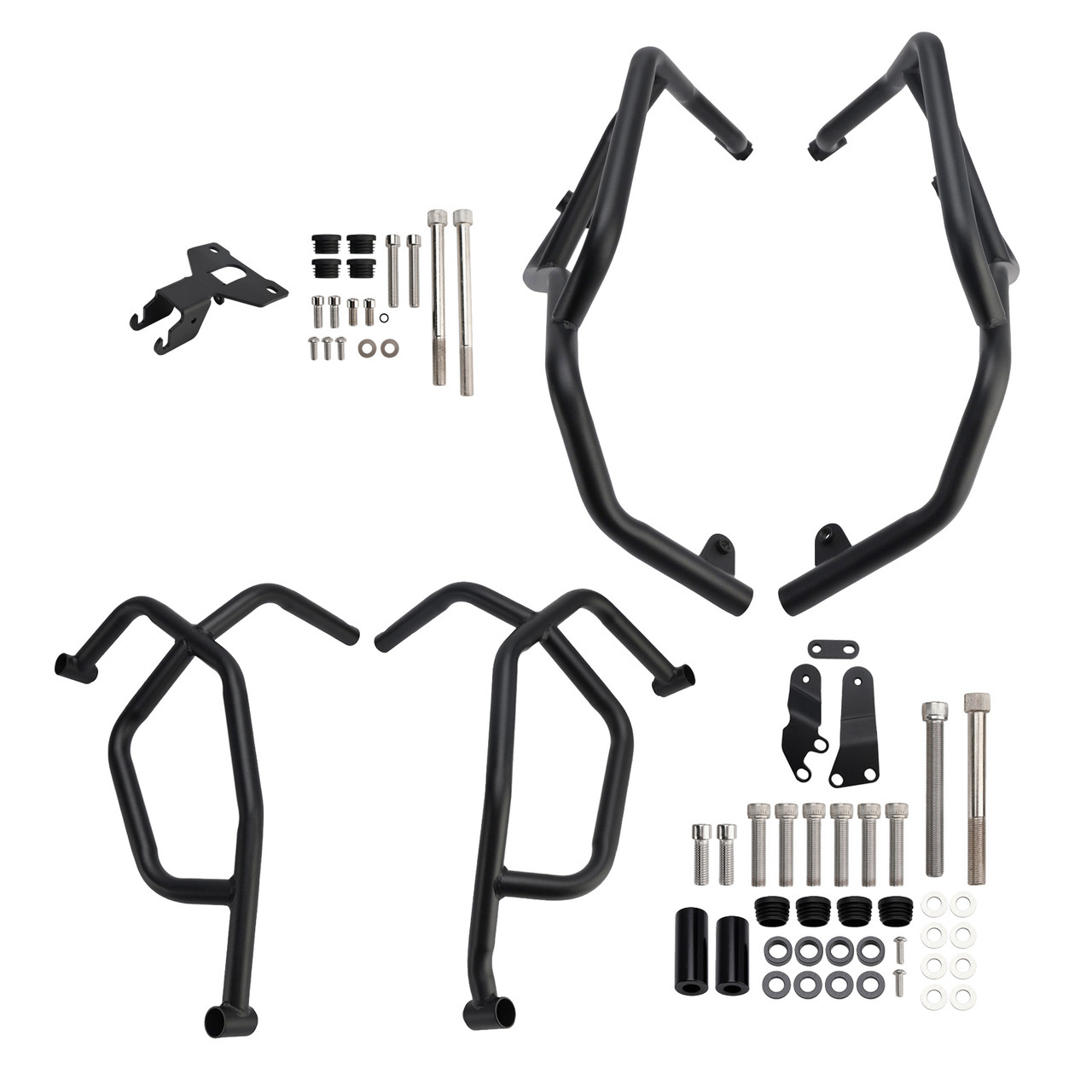 2021-2025 Yamaha Tracer 7 Upper + Lower Engine Guard Frame Crash Bar Kit Black Generic