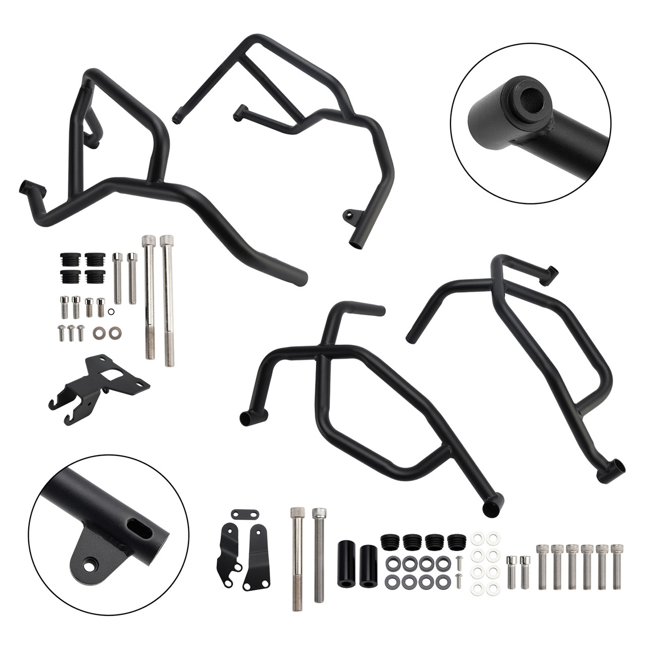 2021-2025 Yamaha Tracer 7 Upper + Lower Engine Guard Frame Crash Bar Kit Black Generic