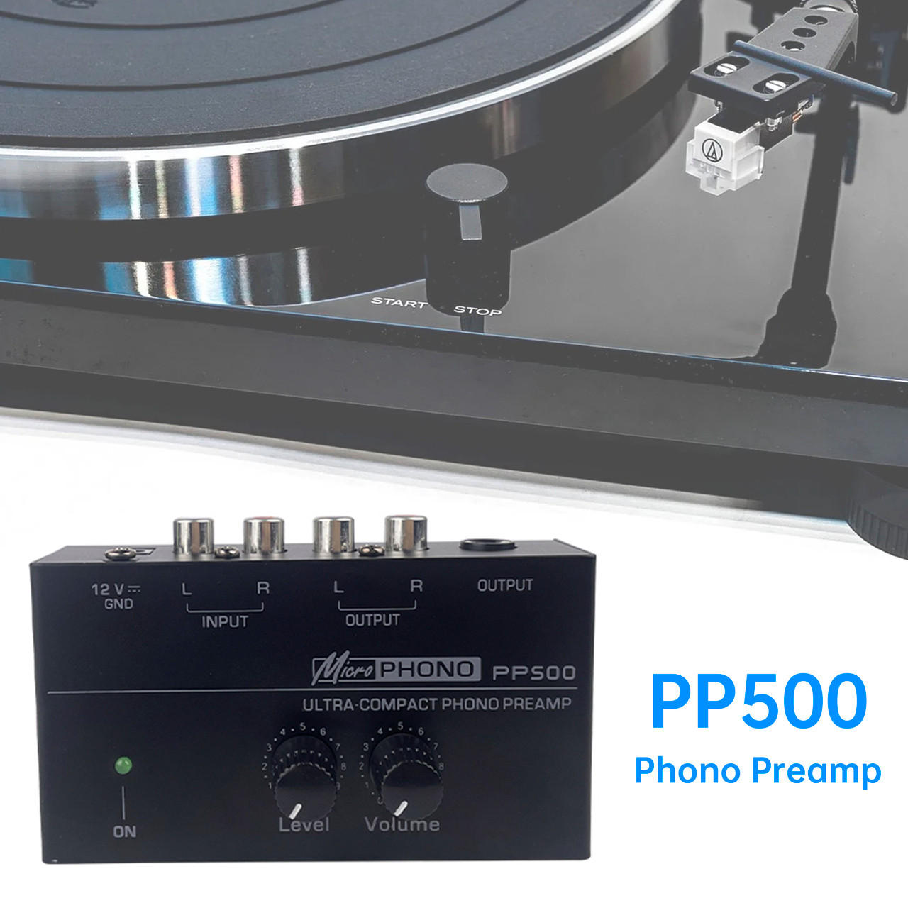 PP500 Phono Preamp Preamplifier with Level Volume Control for LP Vinyl Turntable UK