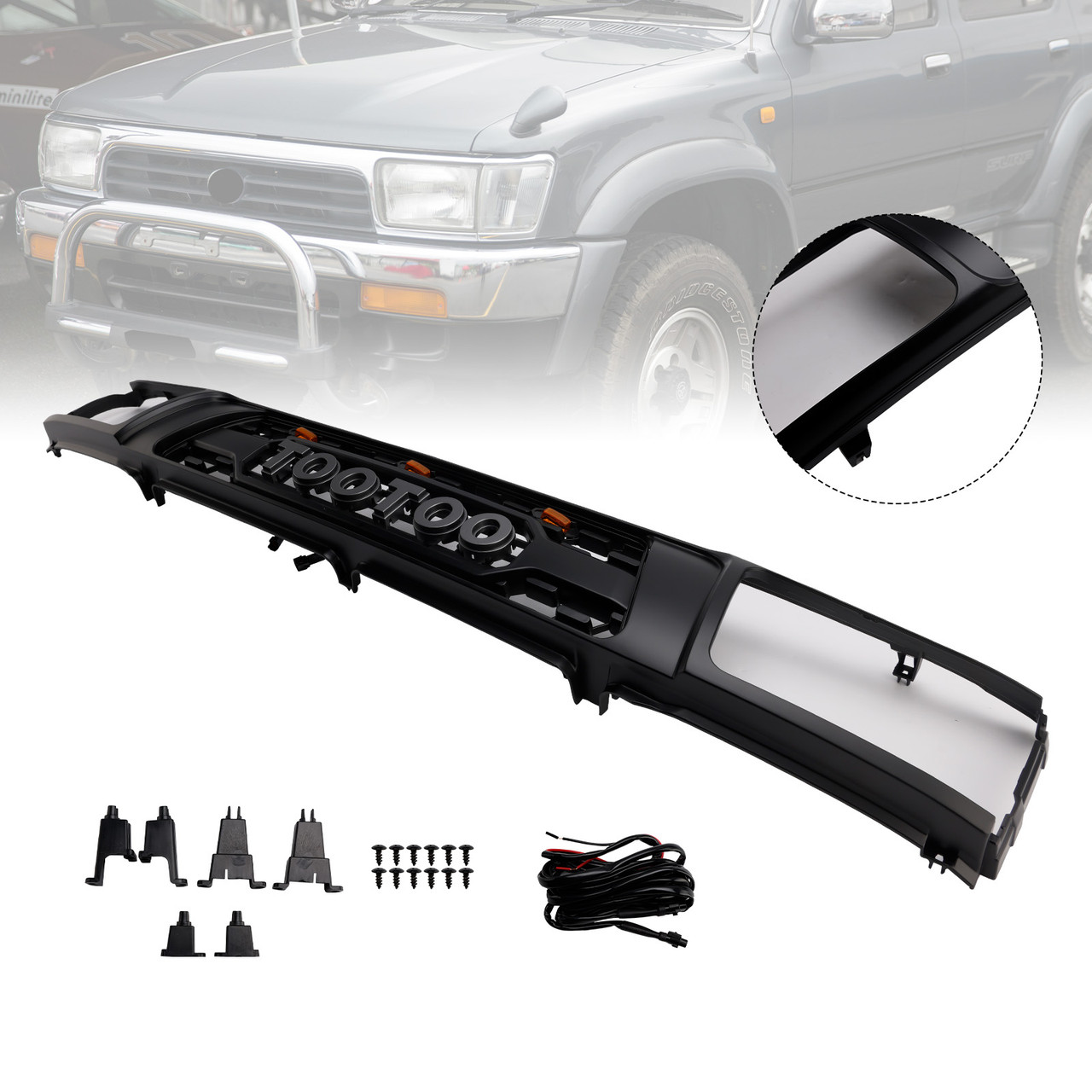 1992-1995 Toyota 4Runner With Led Light 1* Front Upper Grille with letter Generic