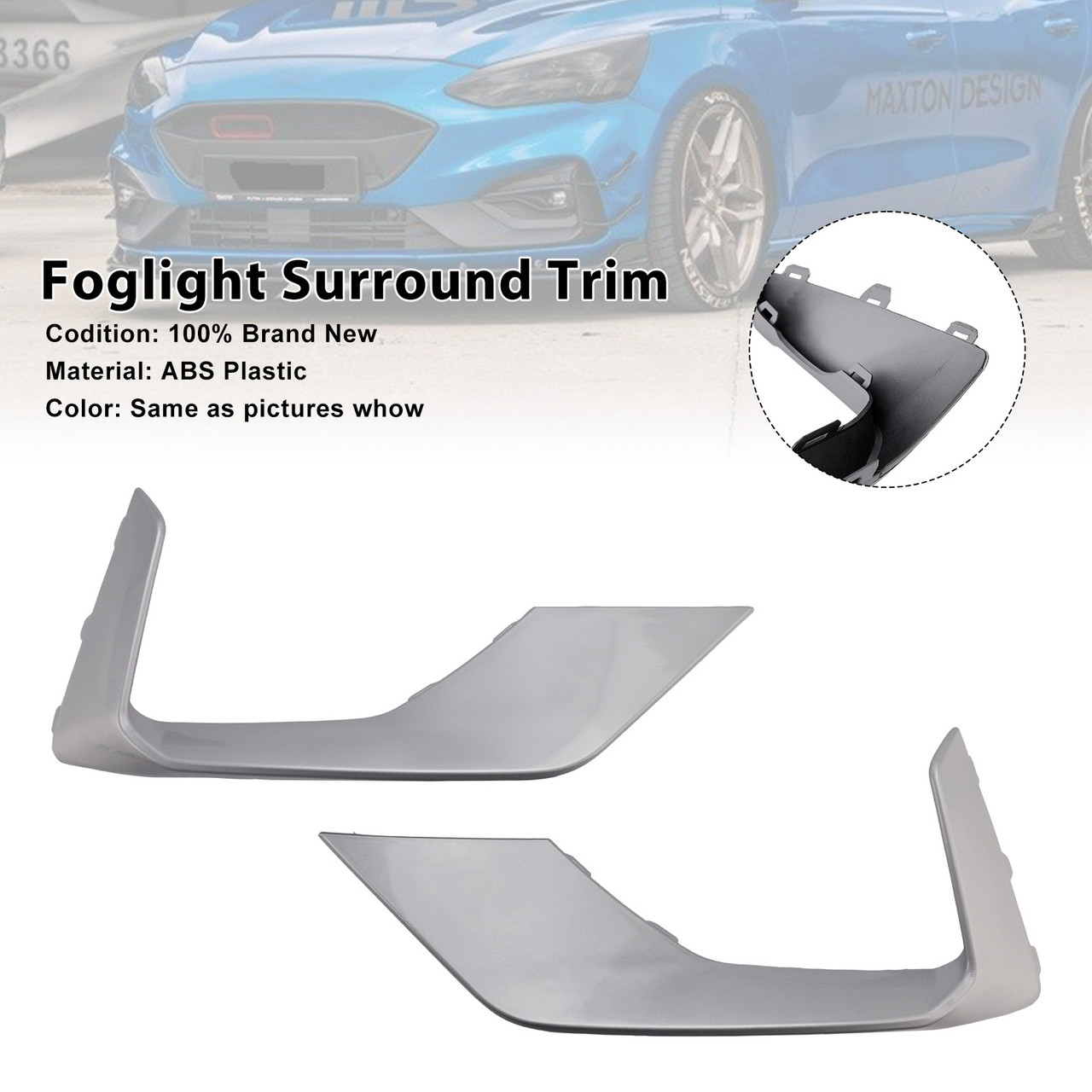 2018-2021 Ford Focus ST+ST LINE MK4  1* Foglight Surround Trim Silver Generic