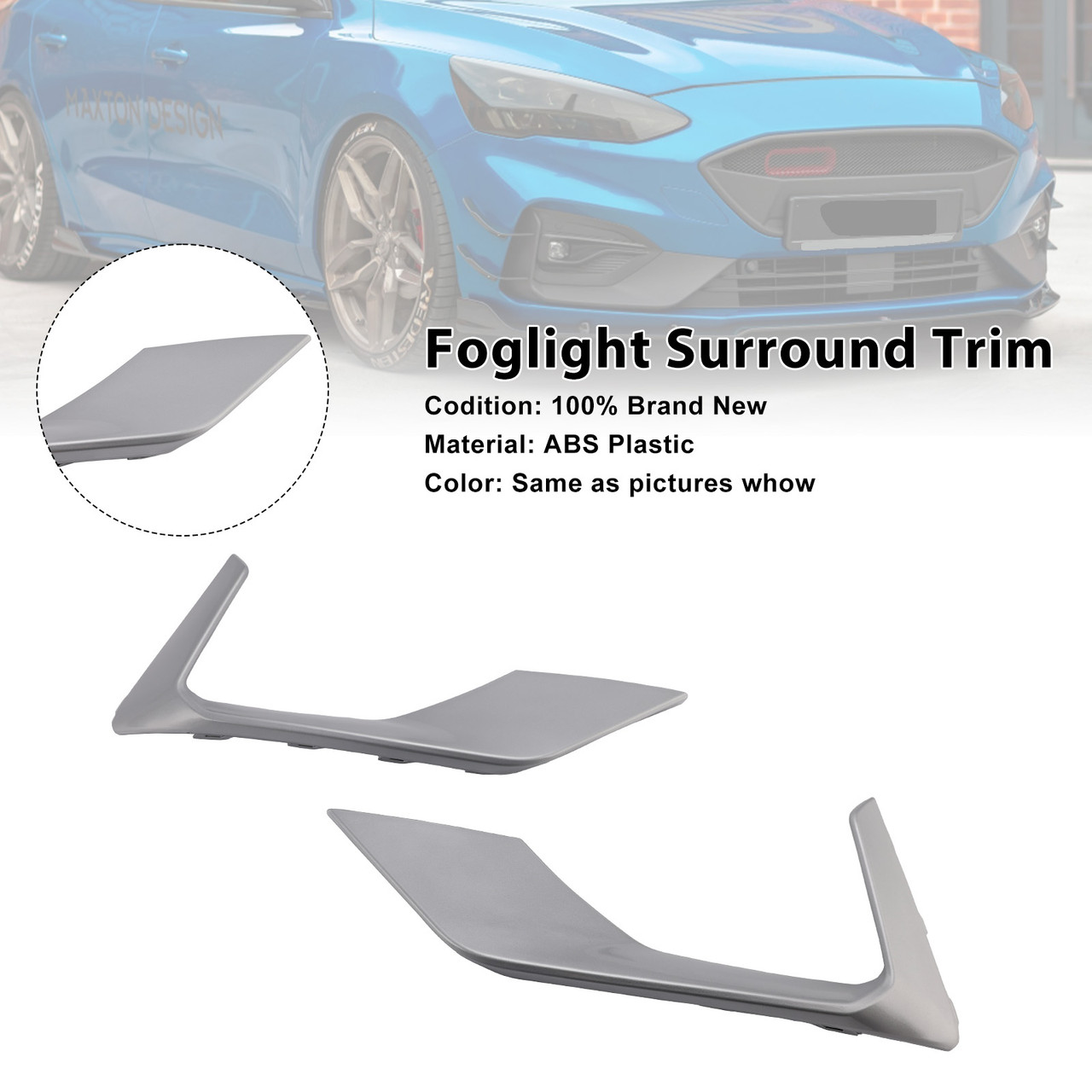 2018-2021 Ford Focus ST+ST LINE MK4  1* Foglight Surround Trim Silver Generic