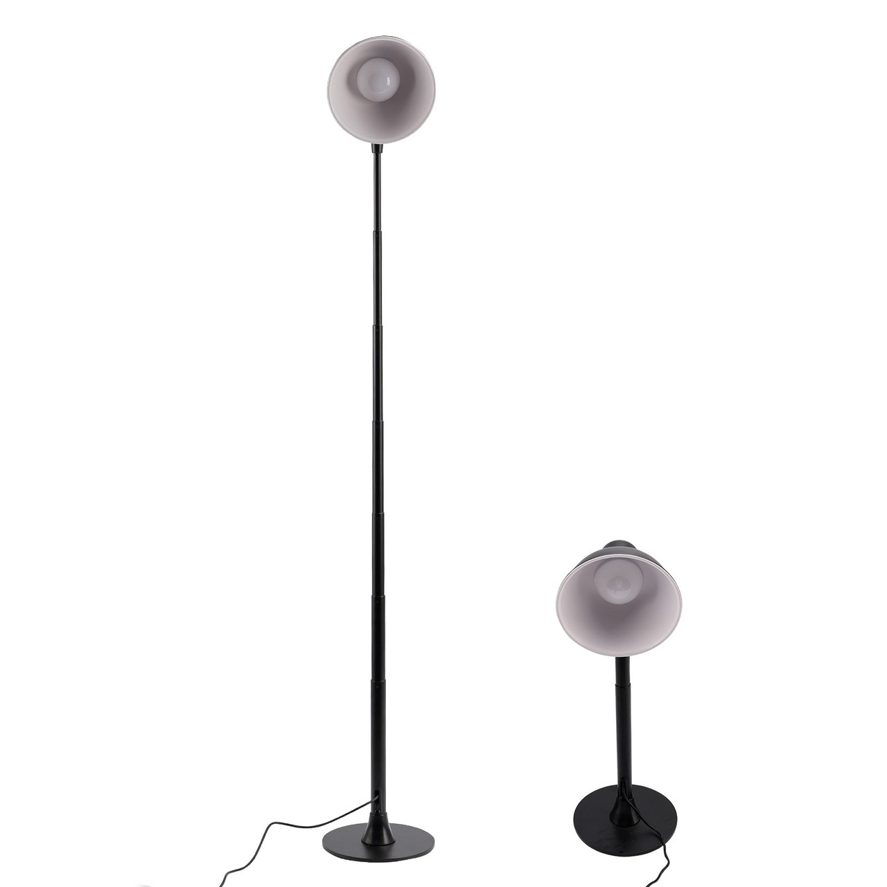 Adjustable LED Floor & Table Lamp 3 Colors Dimmable for Bedroom/Office - Walnut