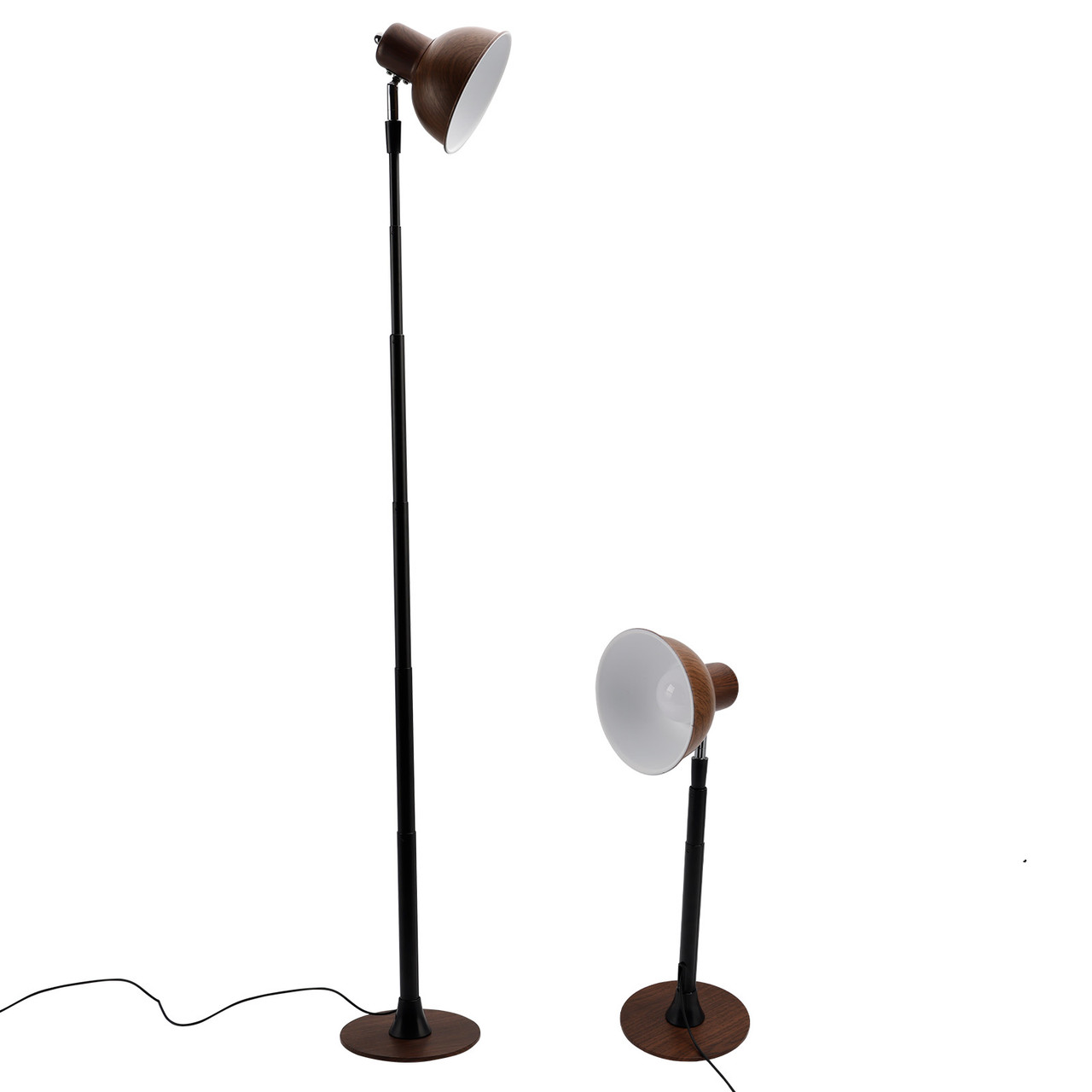 Adjustable LED Floor & Table Lamp 3 Colors Dimmable for Living Room/Office - Black