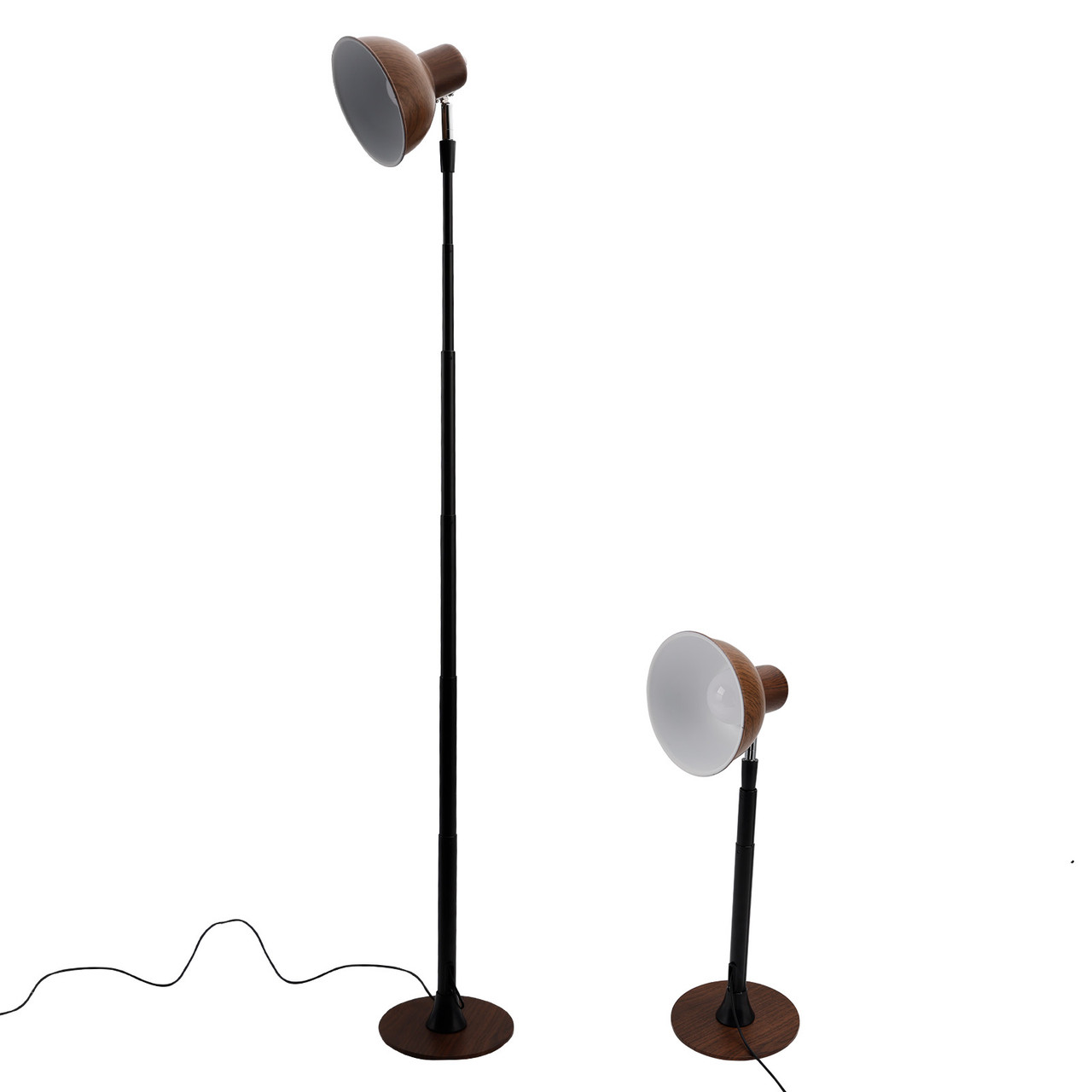 Adjustable LED Floor & Table Lamp 3 Colors Dimmable for Living Room/Office - Black