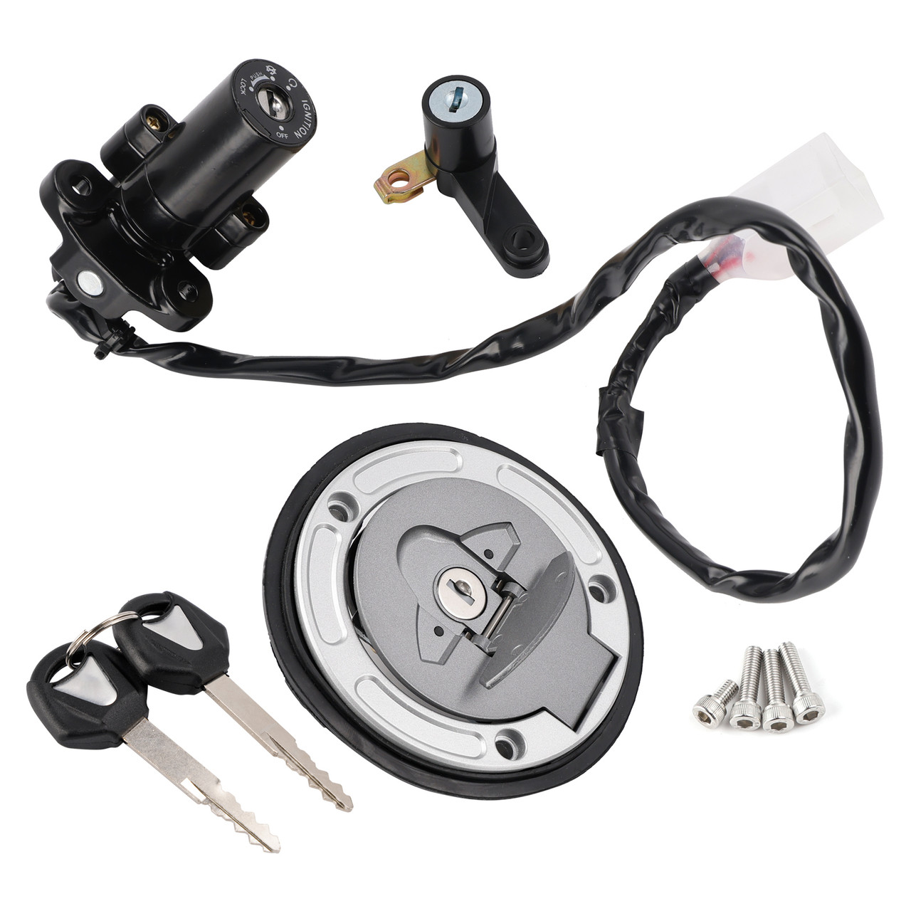 2020-2024 Yamaha MTN250-A MT25 MTN320-A MT03 Ignition Switch Lock Set, Gas cap, Seat Lock, with Keys BS7-XH250-00 Black Generic
