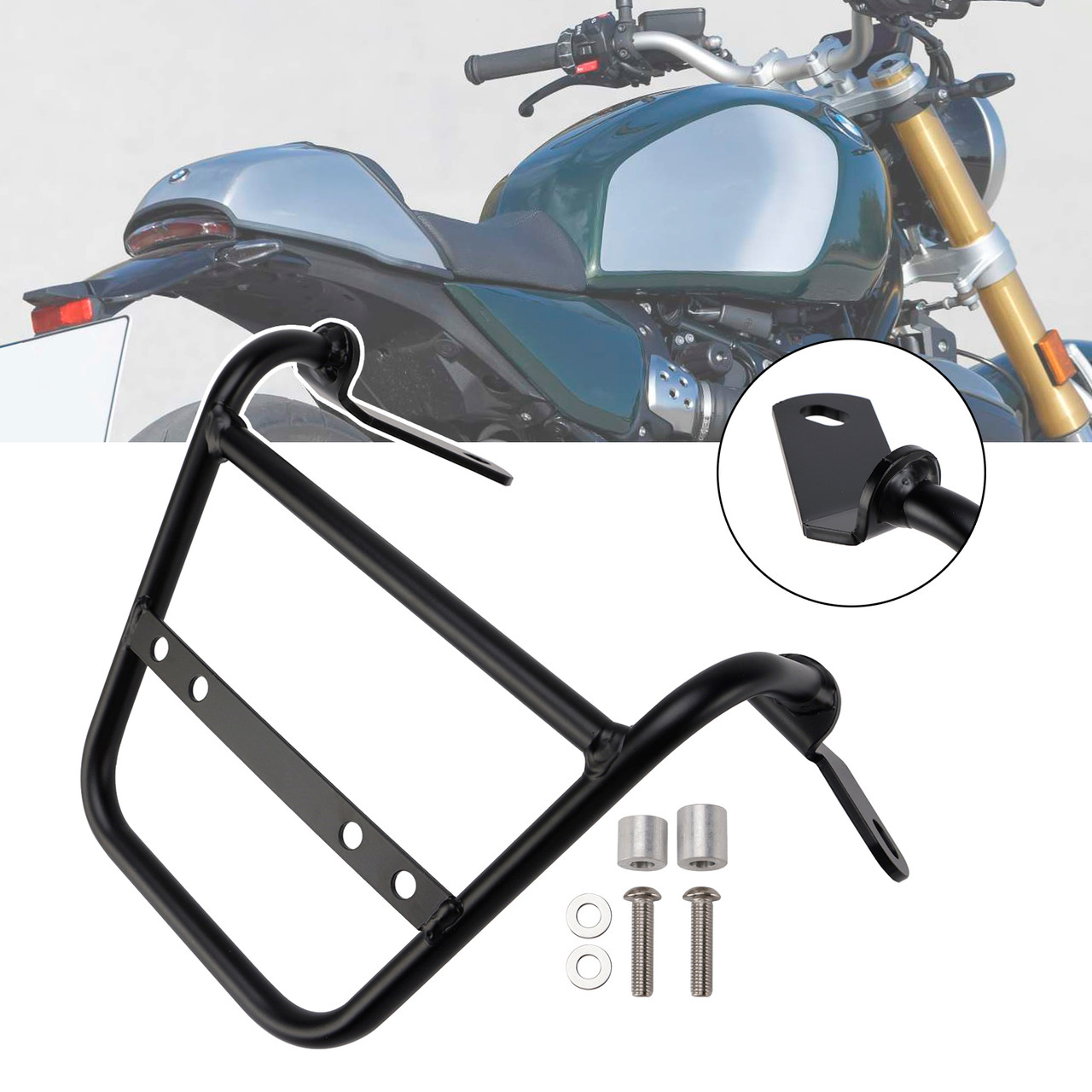 2024-2025 BMW R12 nineT Right Luggage Rack Side Saddle Bag Mount Bracket Black Generic