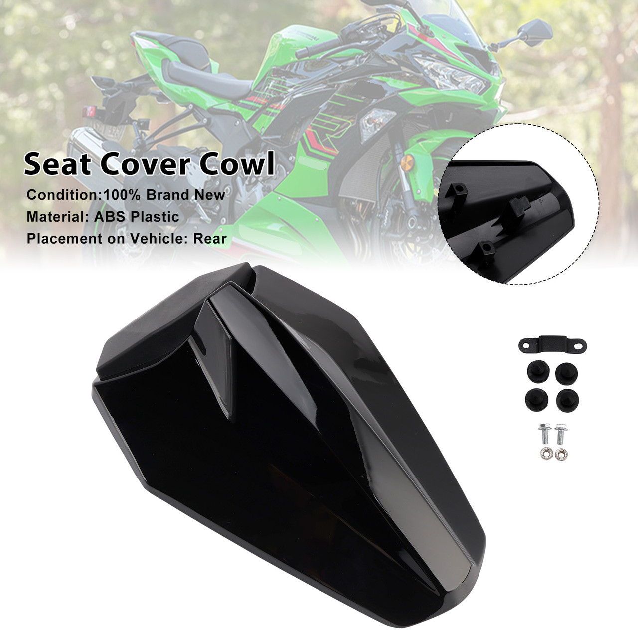 2023-2025 Kawasaki ZX-4R/ ZX-4RR Seat Cover Cowl Black Generic