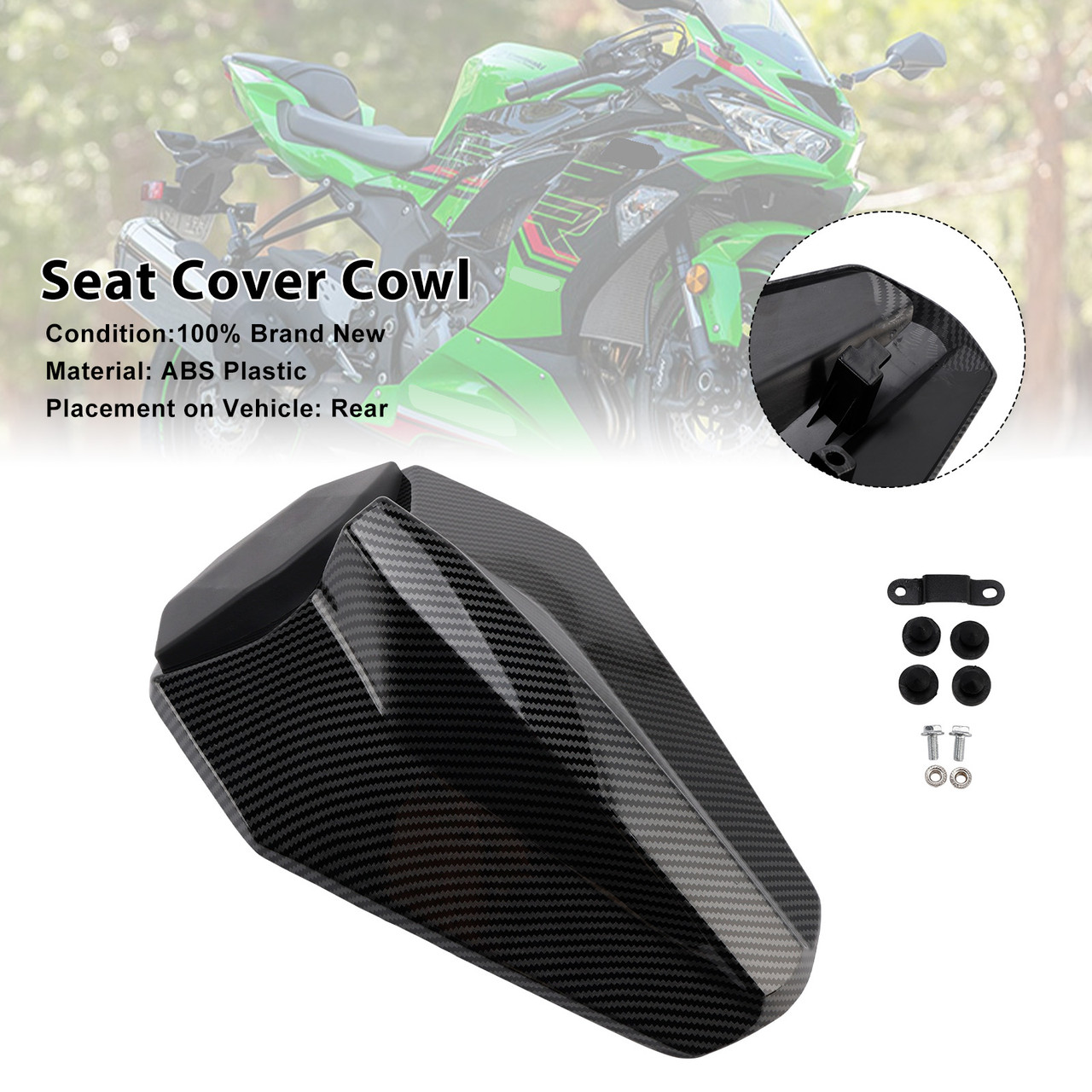 2023-2025 Kawasaki ZX-4R/ ZX-4RR Seat Cover Cowl Carbon Generic