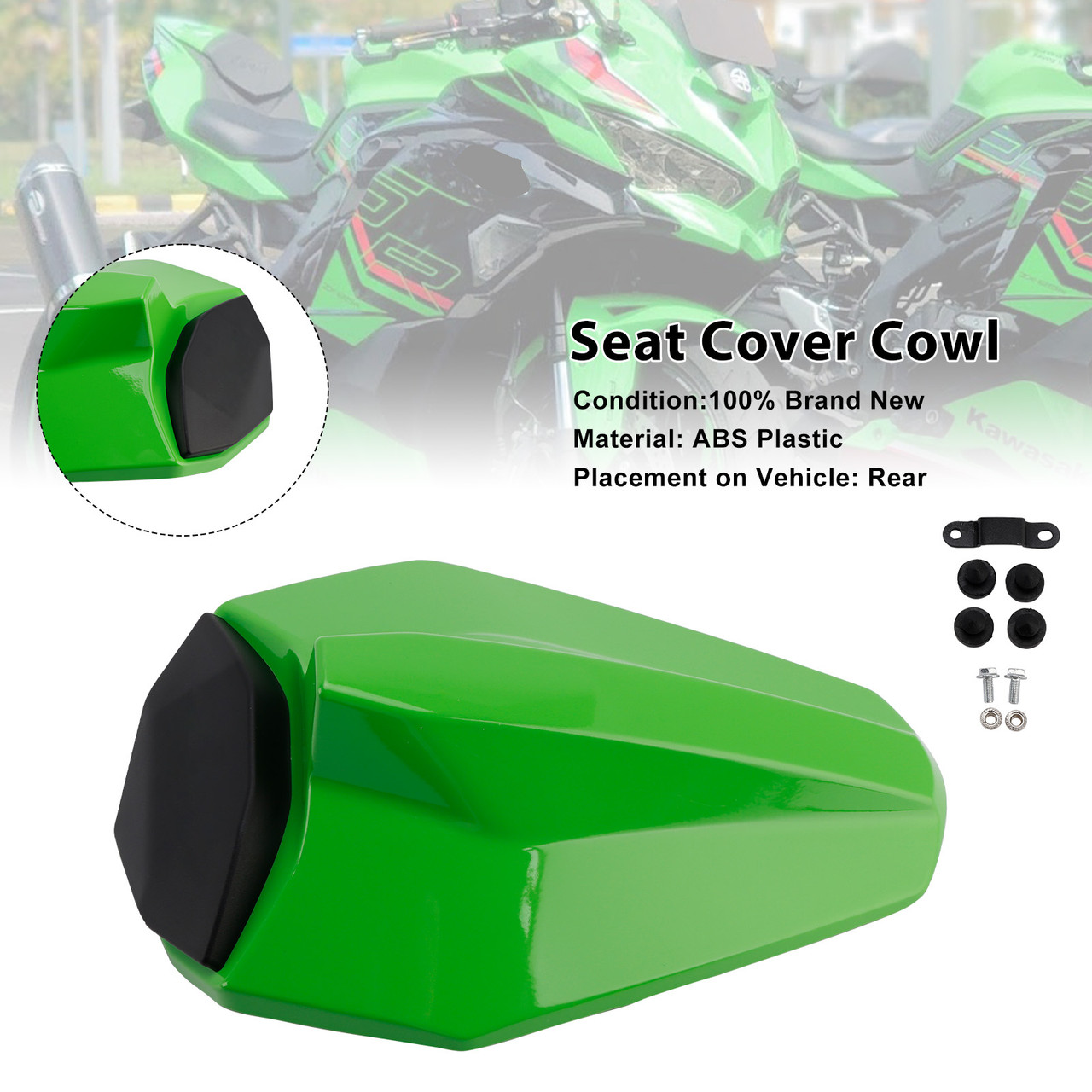 2023-2025 Kawasaki ZX-4R/ ZX-4RR Seat Cover Cowl Green Generic