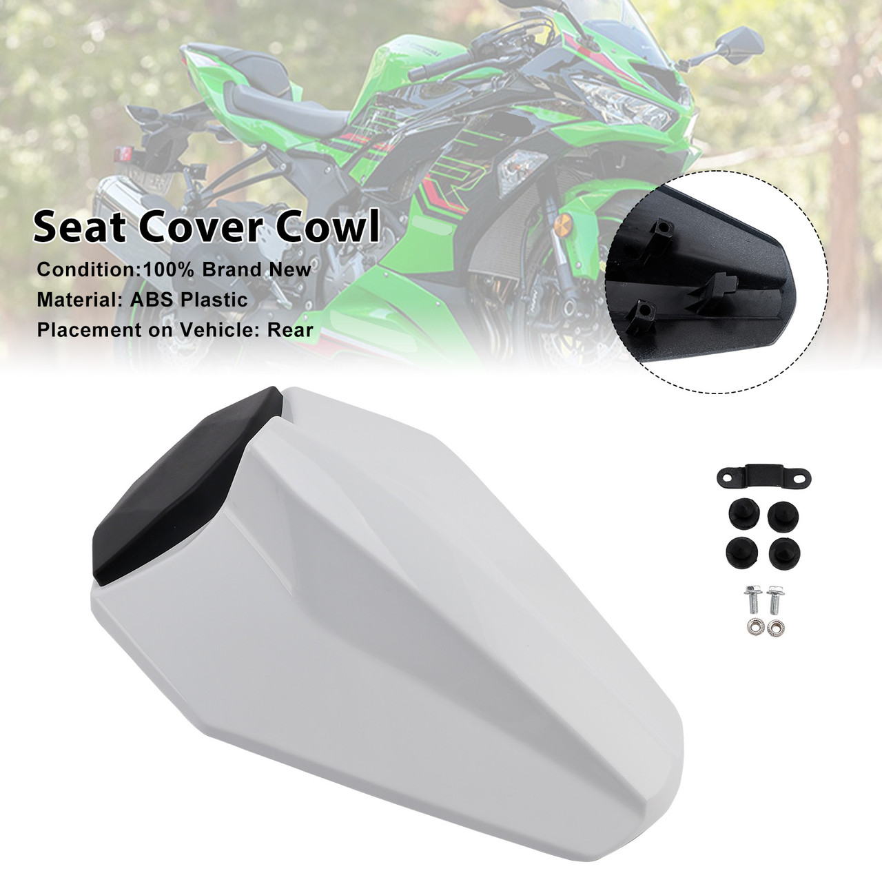 2020-2023 Kawasaki ZX-25R Seat Cover Cowl White Generic
