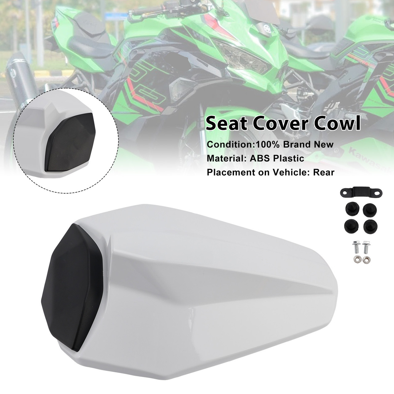 2023-2025 Kawasaki ZX-4R/ ZX-4RR Seat Cover Cowl White Generic